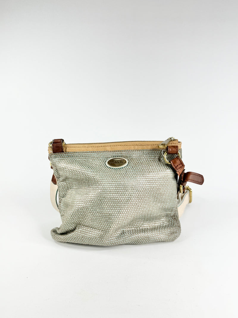 Fossil Woven Cross Body Bag