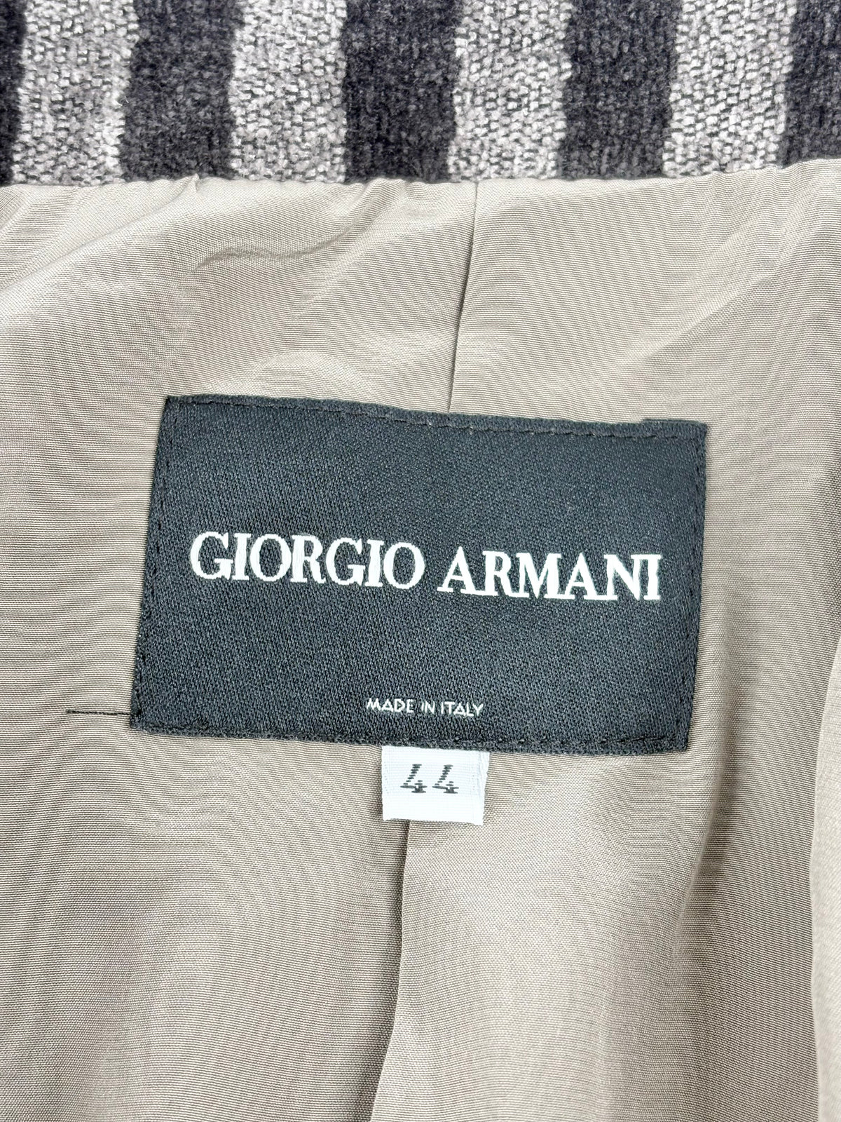 Giorgio Armani Black & Grey Striped Wool-Blend Jacket - AU10