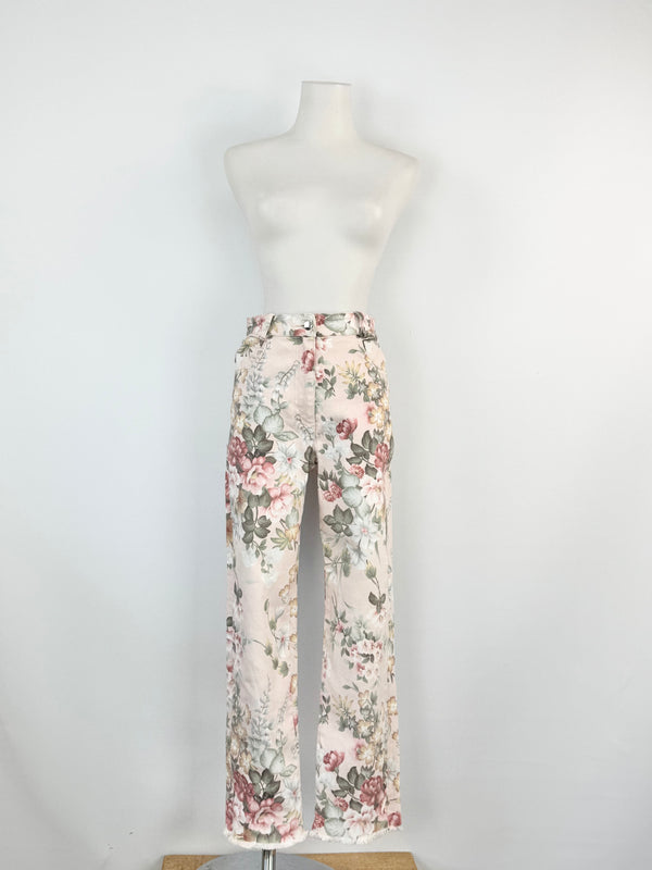 Zimmermann Soft Pink Floral Jeans - AU8