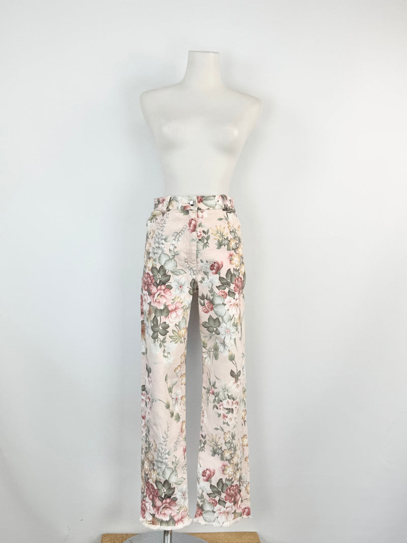 Zimmermann Soft Pink Floral Jeans - AU8