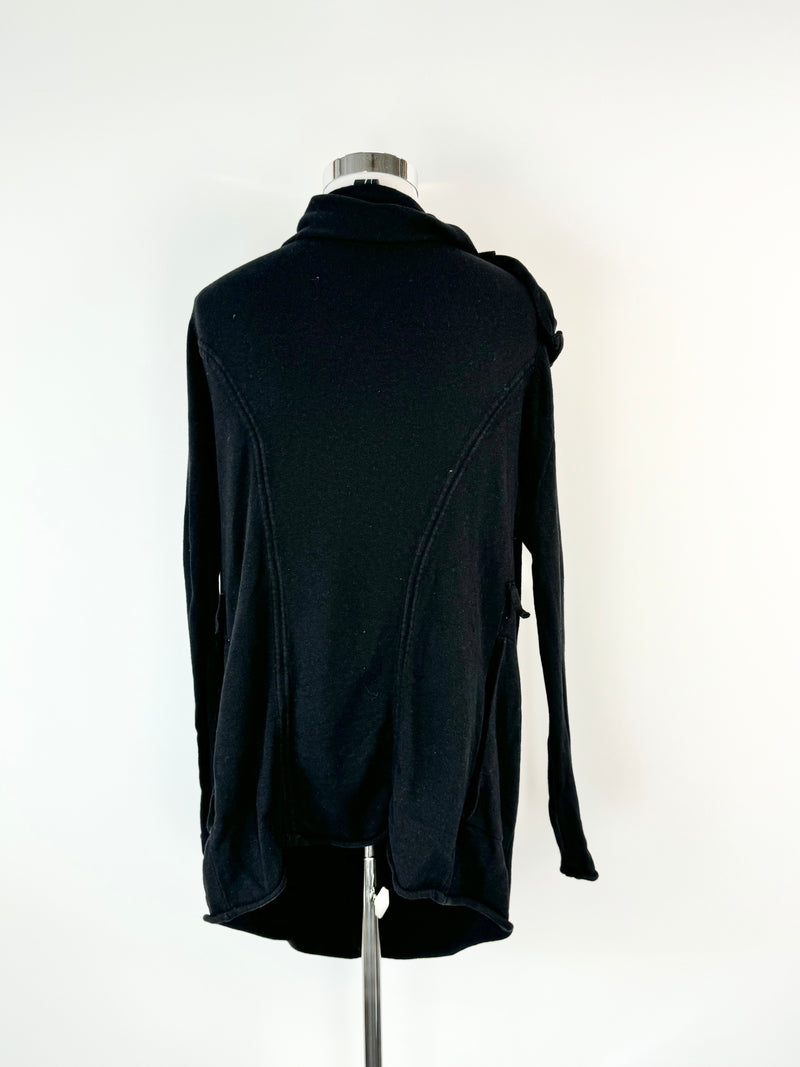 Alistair Trung Black Asymmetrical Cardigan - AU8/10