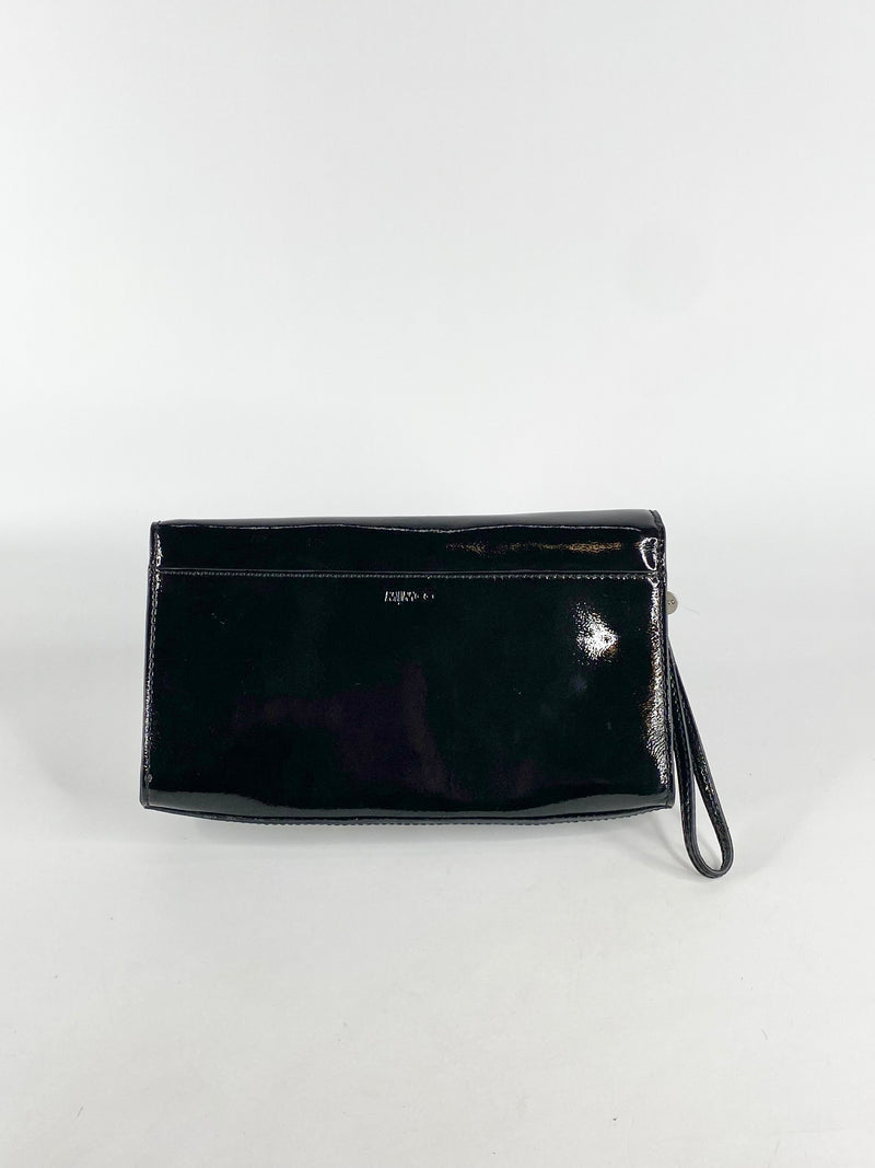 Mimco Black Patent Leather Clutch