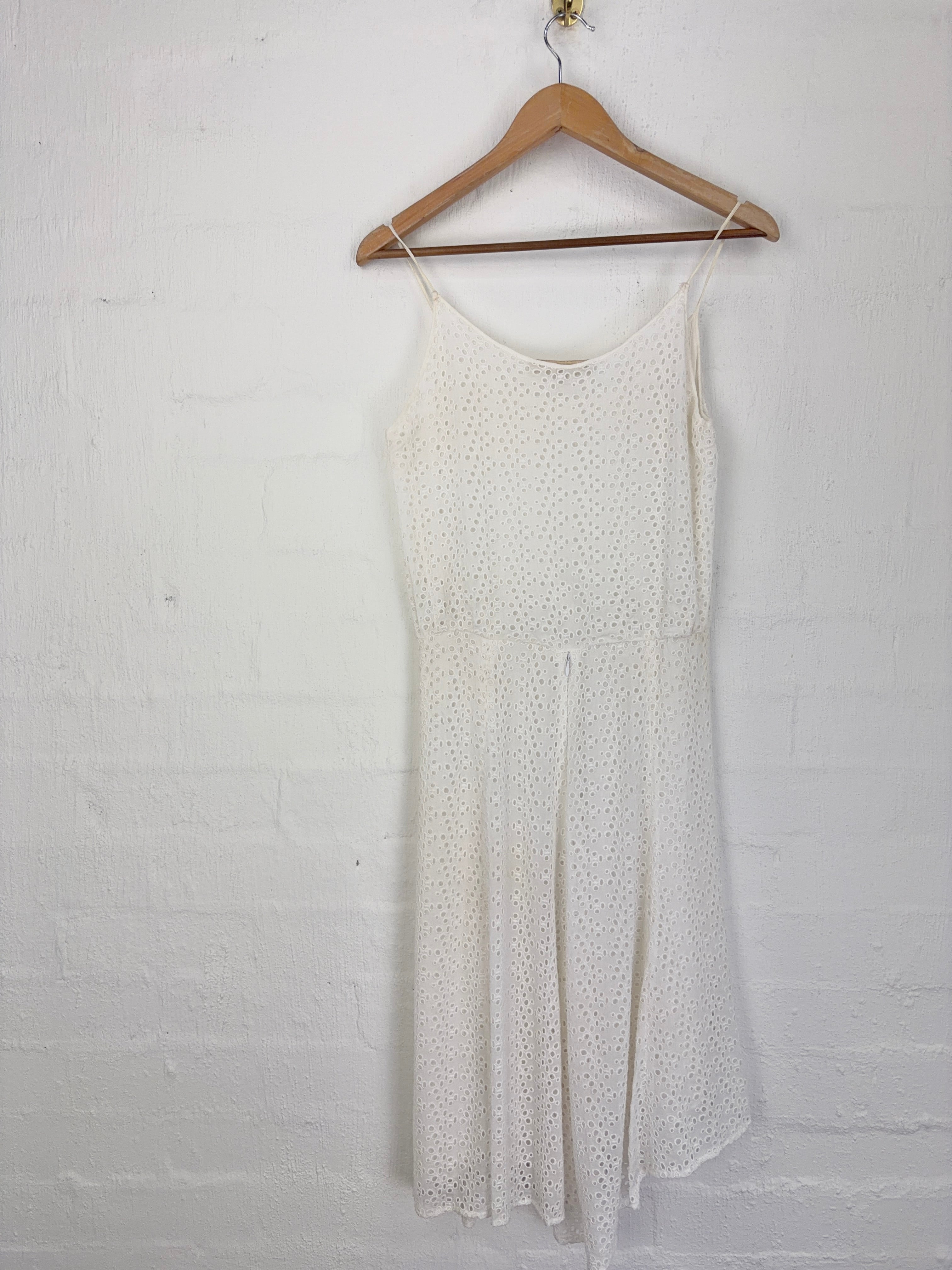 Vanessa Bruno White Broderie Anglaise Slip Style Dress - AU8