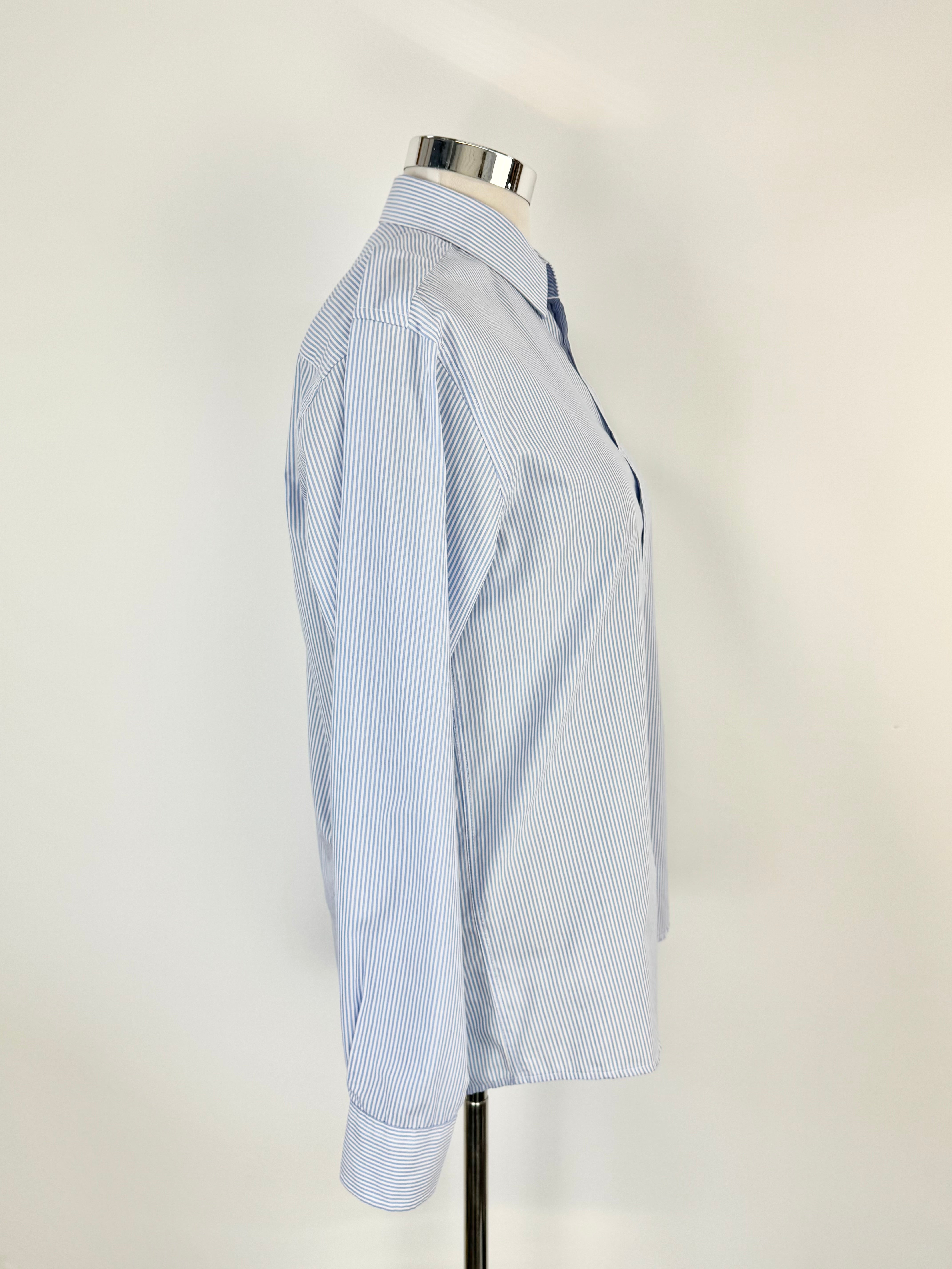 Pierre Cardin Blue & White Striped Shirt - L