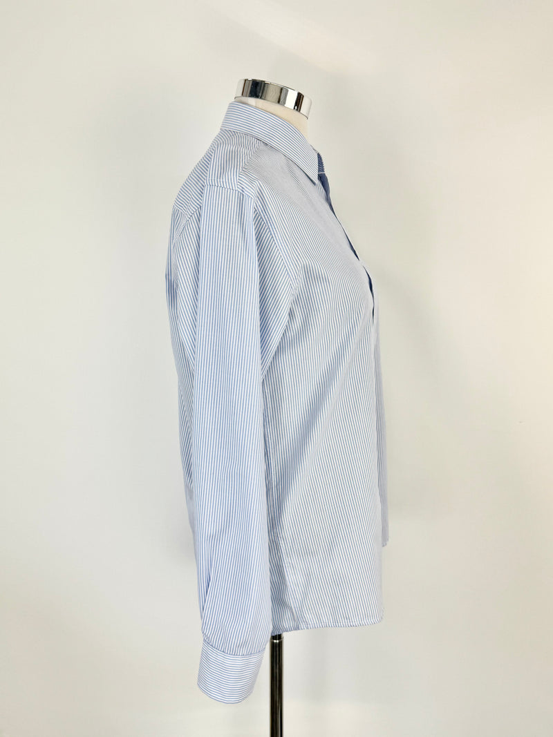 Pierre Cardin Blue & White Striped Shirt - L