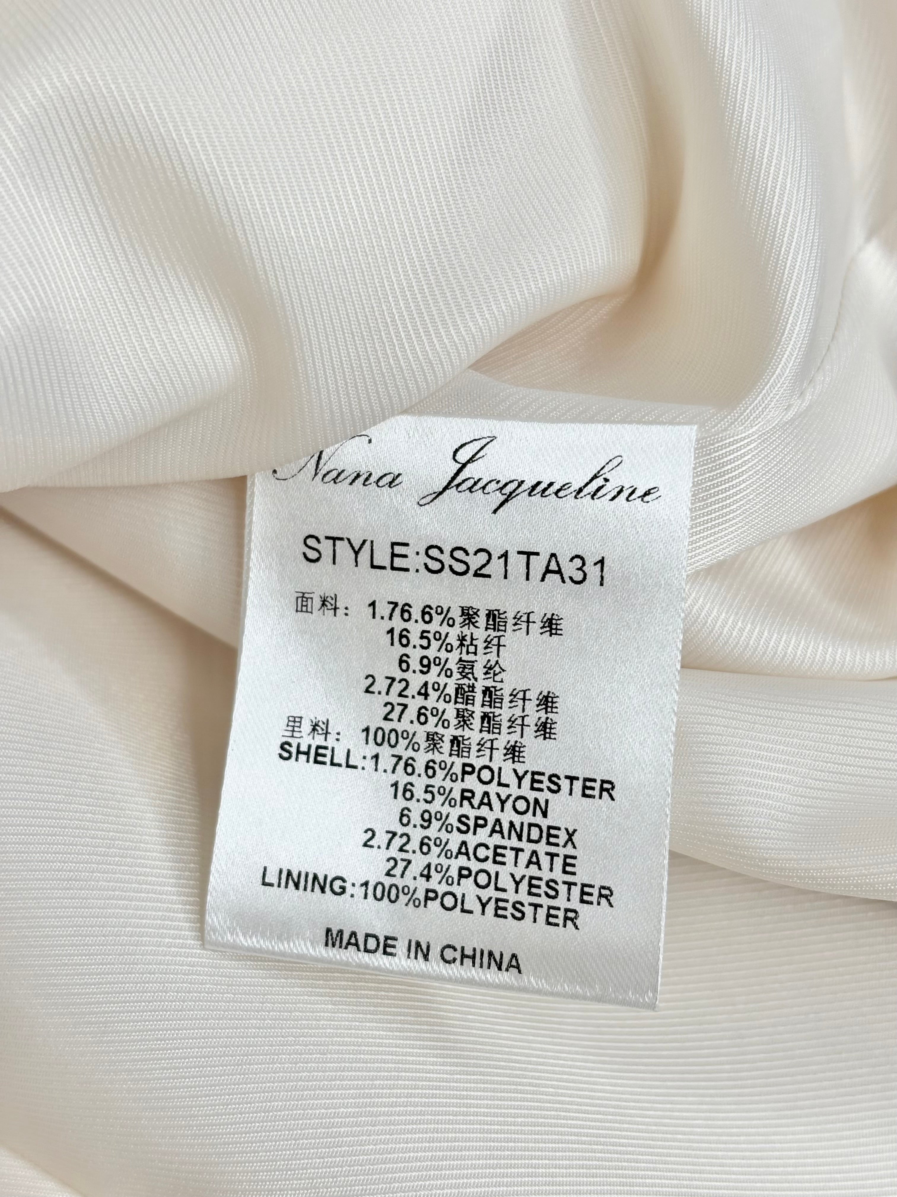 Nana Jacqueline Cream Satin Formal Suit Jacket - AU4/6