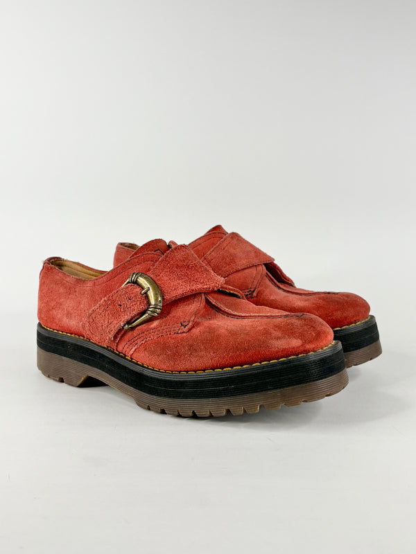Dr. Martens Salmon Suede Buckle-Platform Loafers - EU43