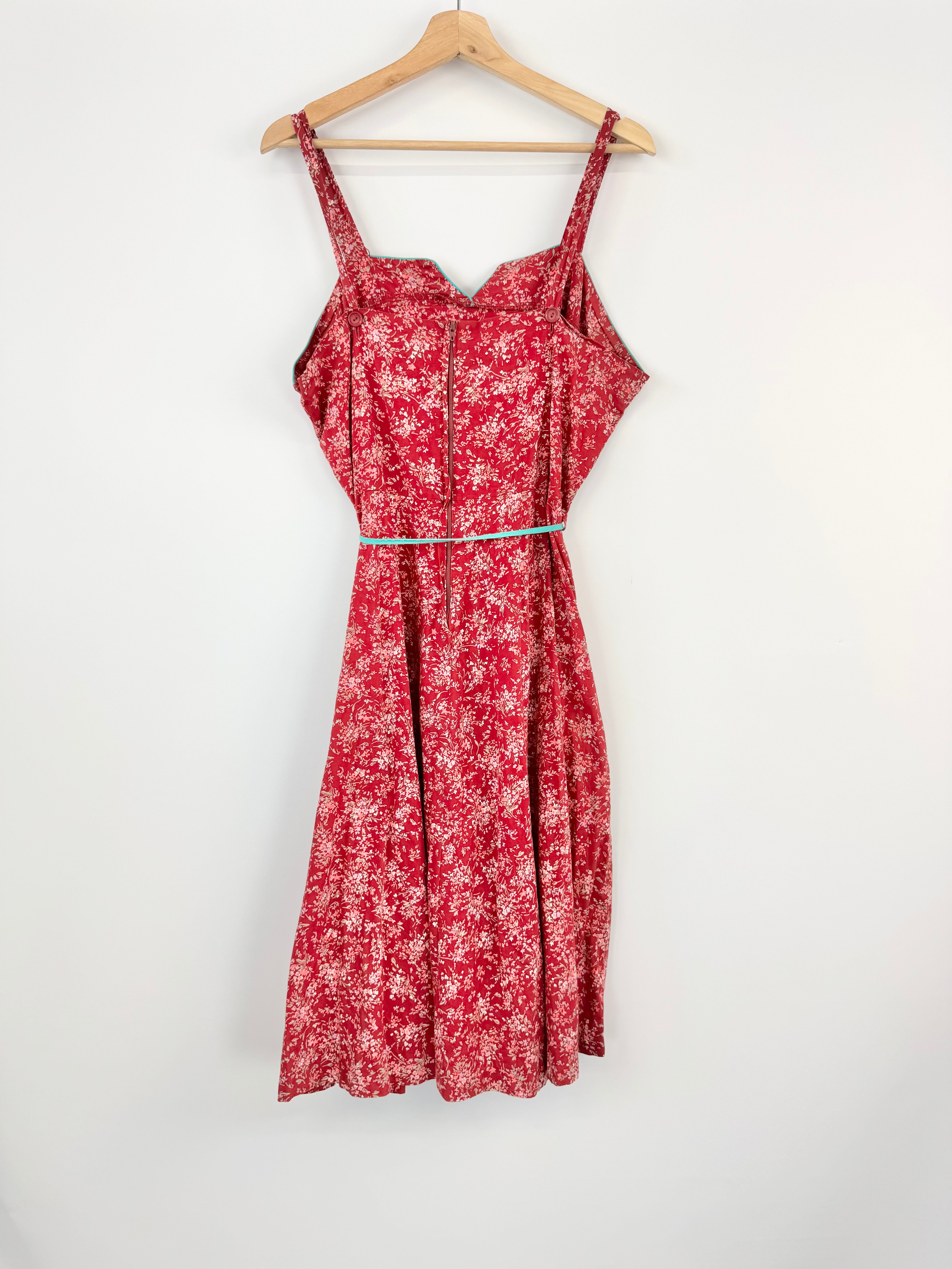 Red Floral Strappy Dress - AU10