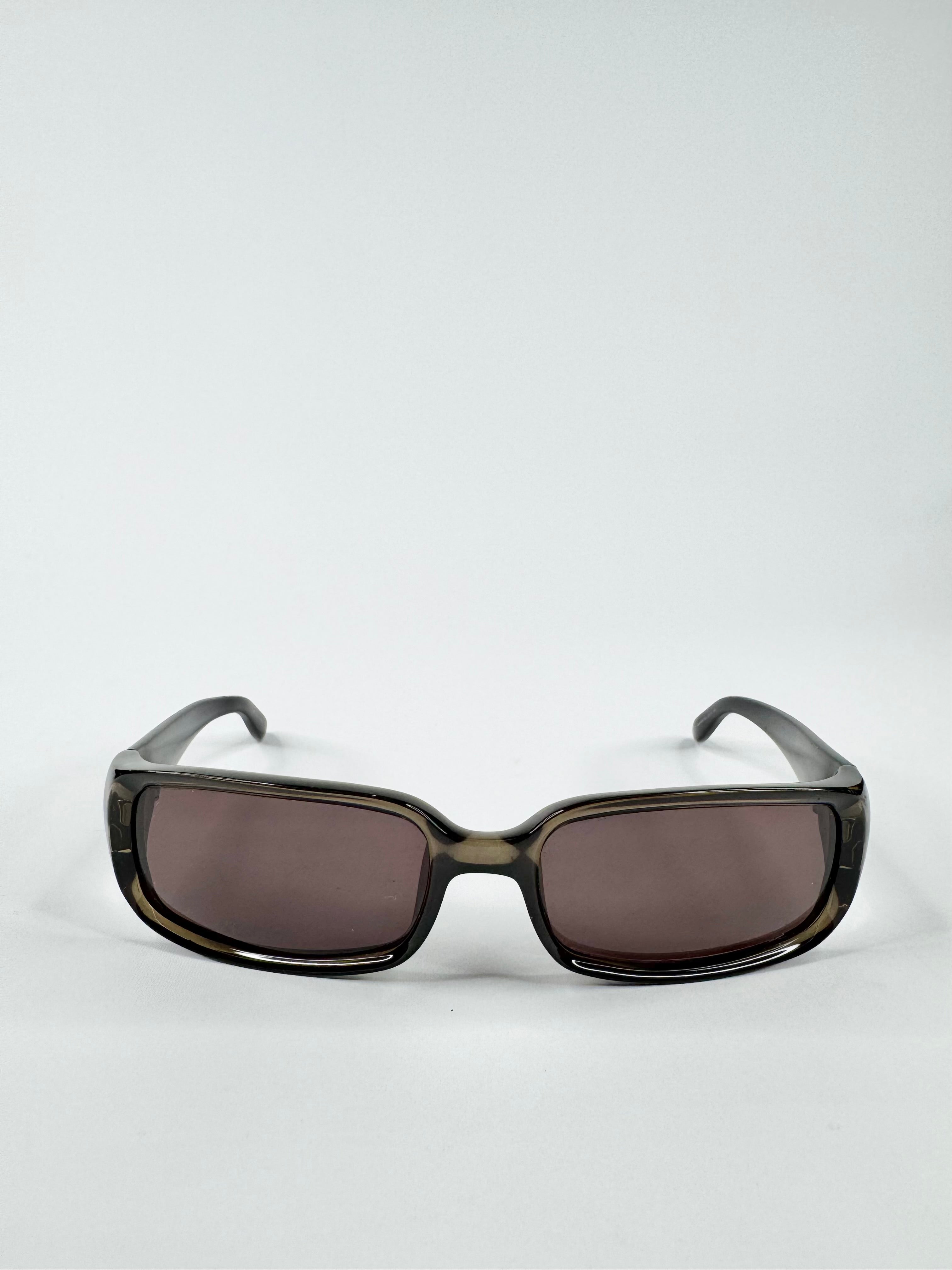Vintage Gucci Rectangular Dark Olive Green Optical Sunglasses