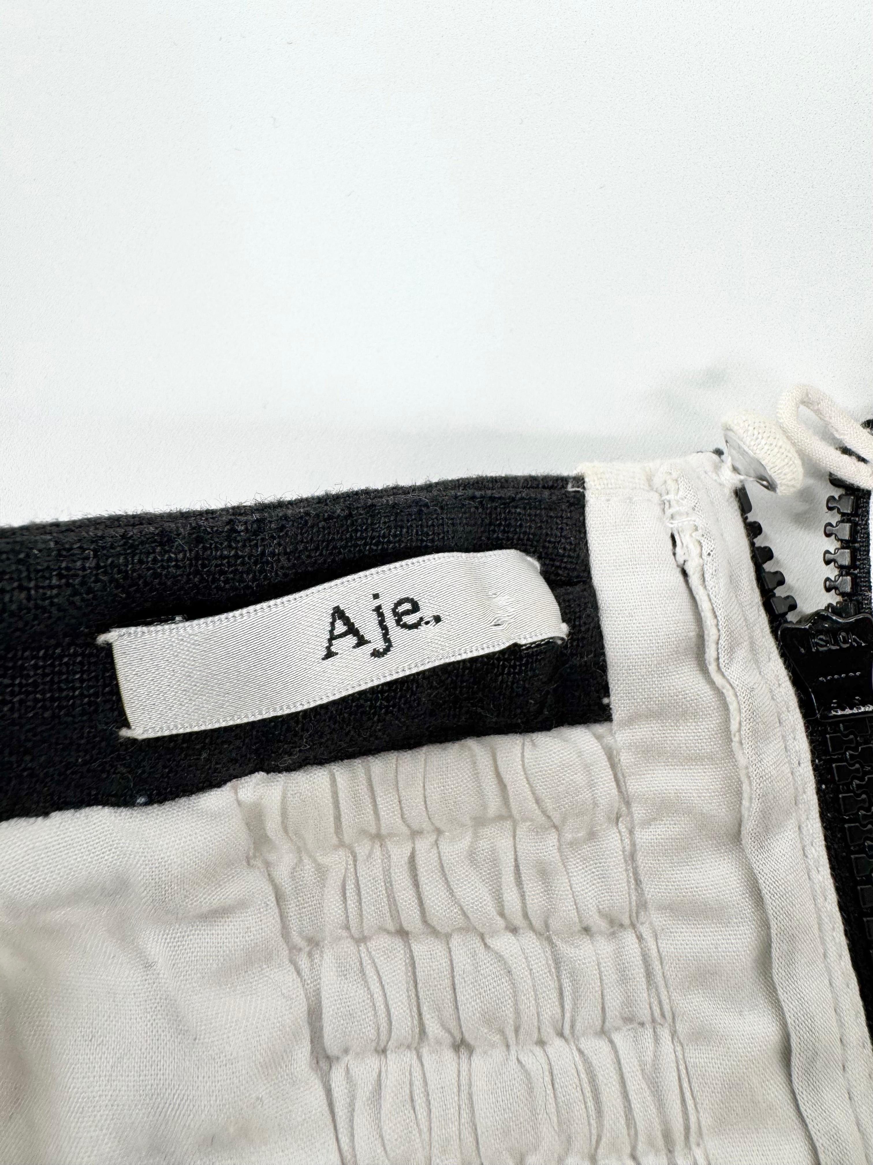 Aje White Hand-Woven Textured A-Line Skirt - AU6