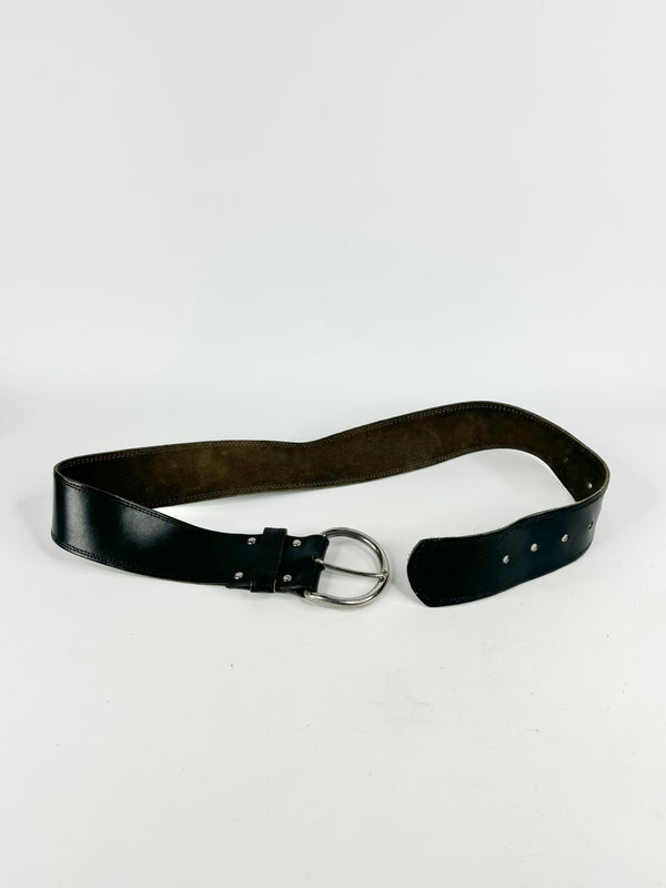 Vintage Black Leather Belt