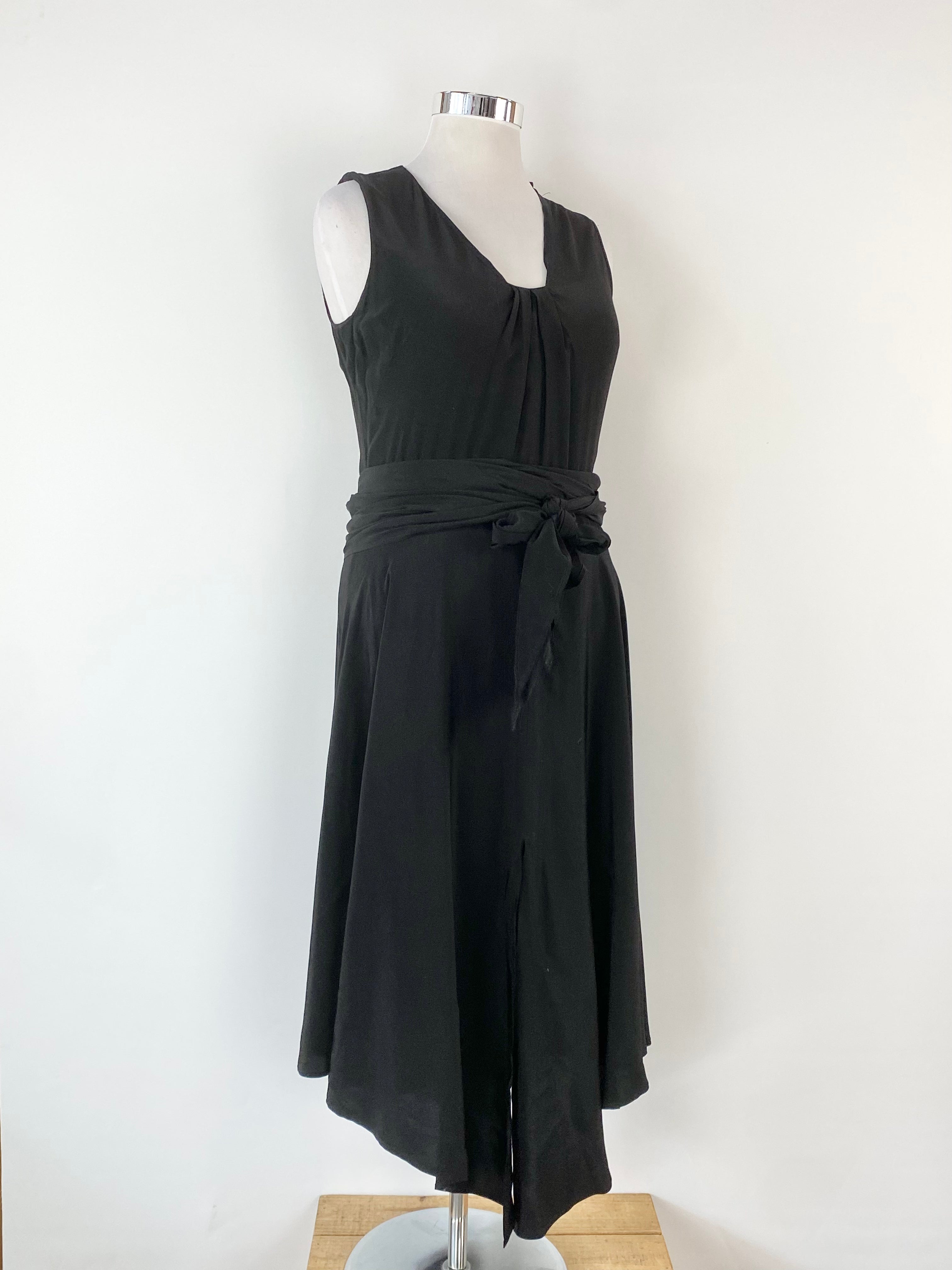 Willow Black Asymmetrical Maxi Dress - AU12