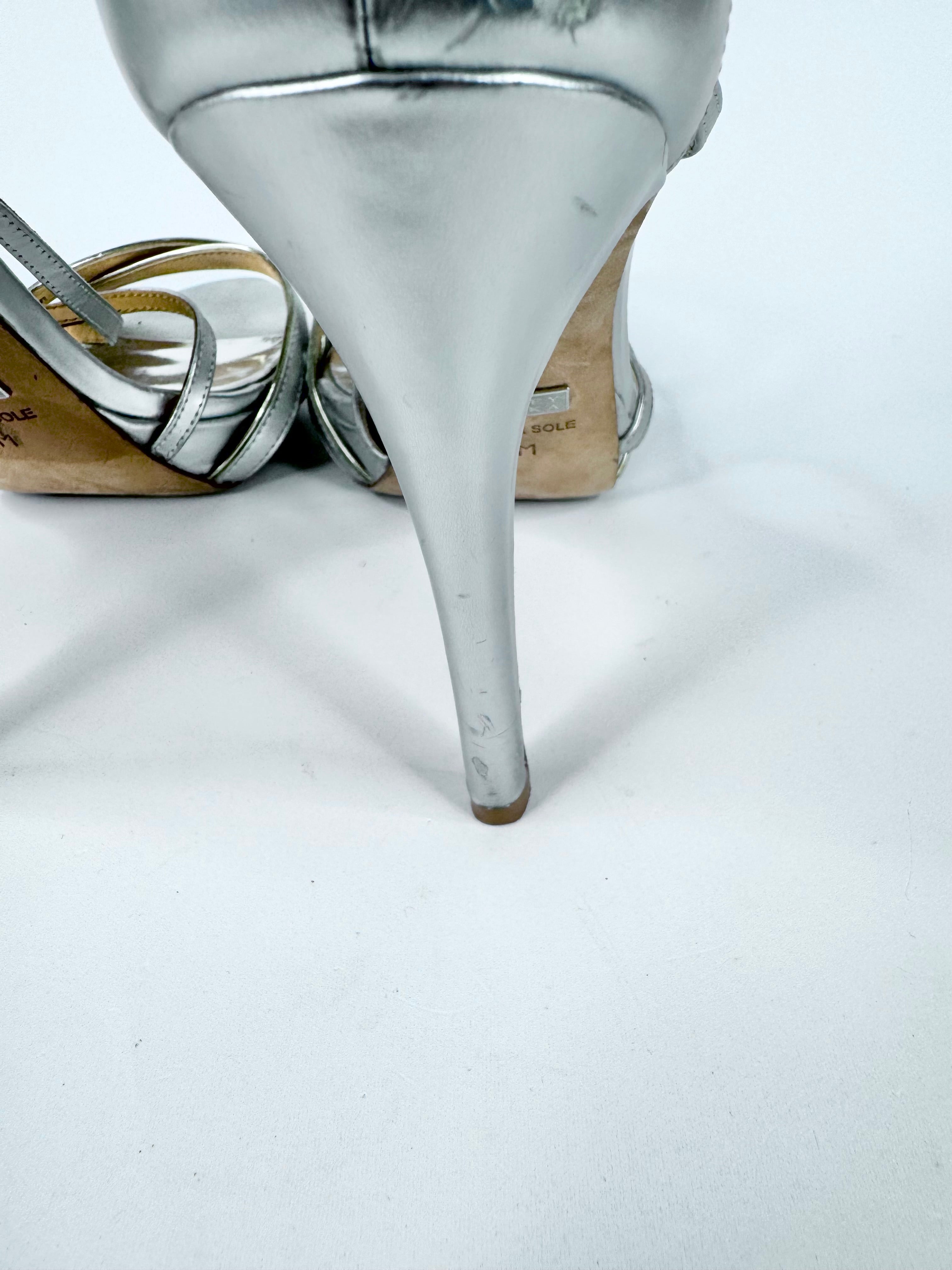 Mischka Badgley Silvery Strappy Stilettos - EU39