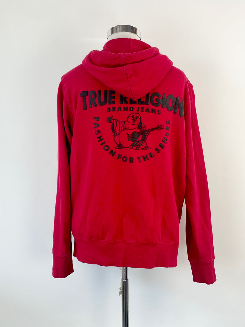 True Religion Red 'Core' Zip-Up Hoodie - AU14/16