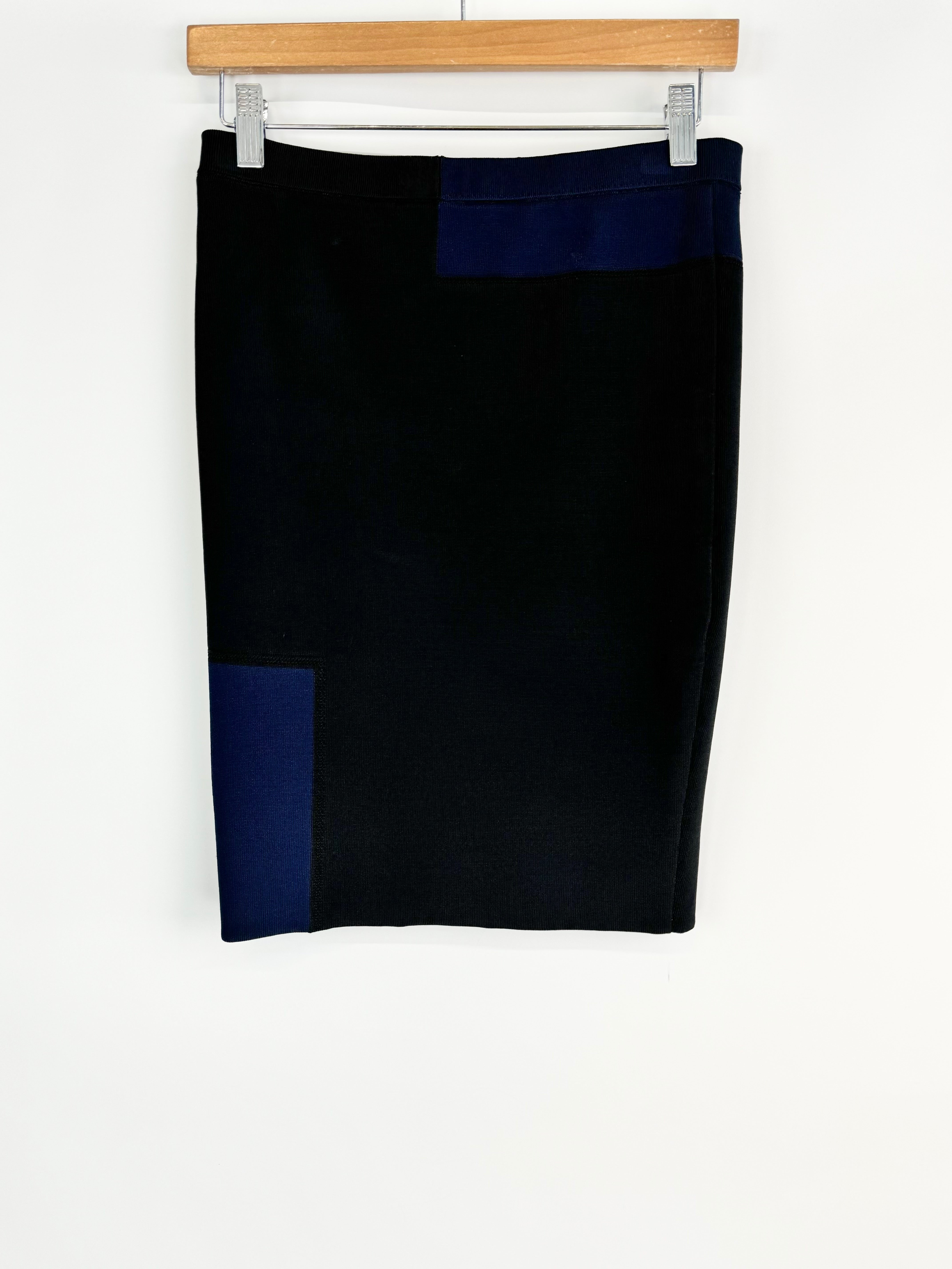 Alexander Wang Black & Navy Colour Block Pencil Skirt - AU10