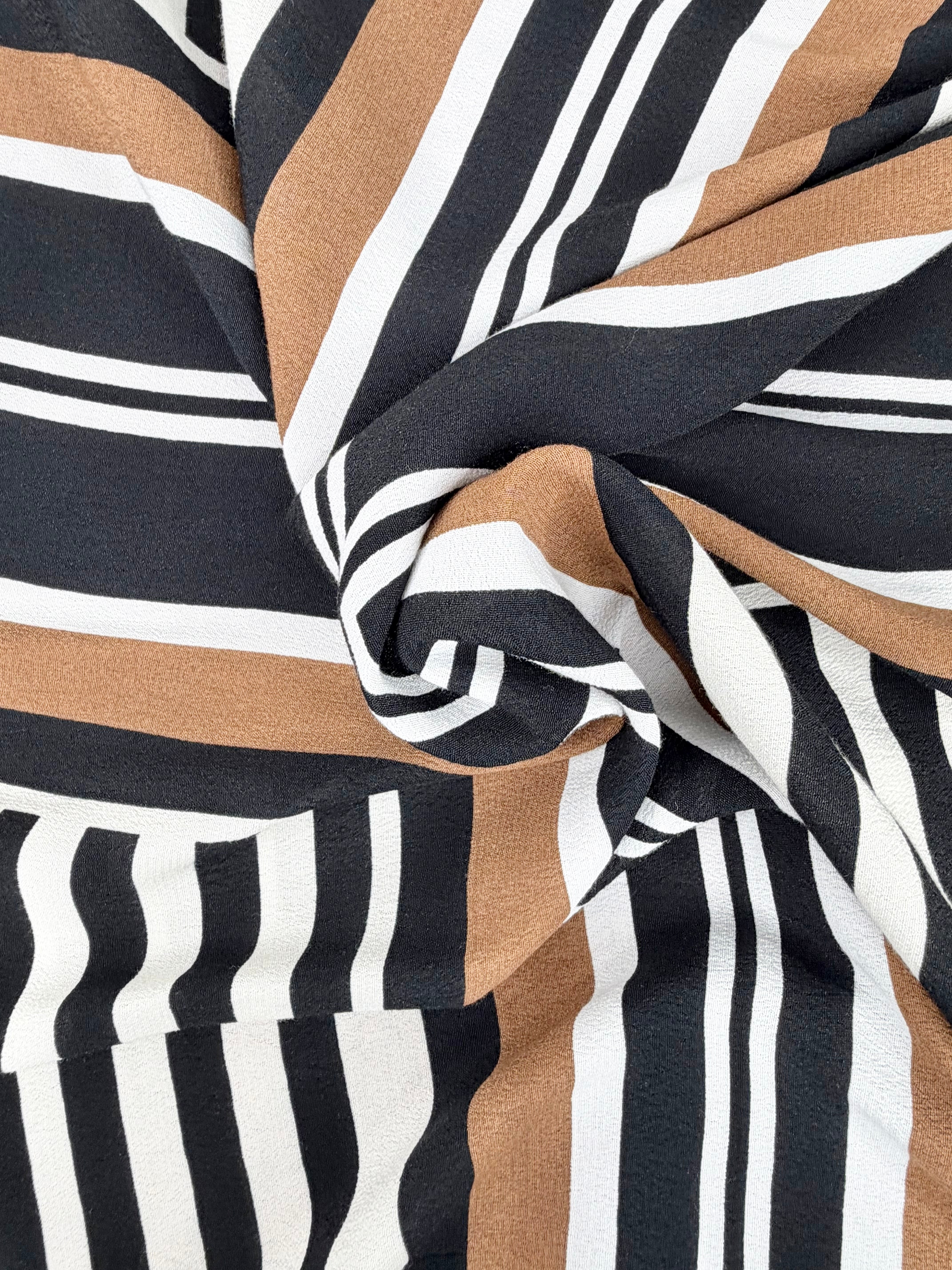 Dissh Black, White & Khaki Patterned Square Scarf