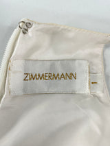 Zimmermann Ecru Silk Ruch-Waist Mini Dress - AU8/10