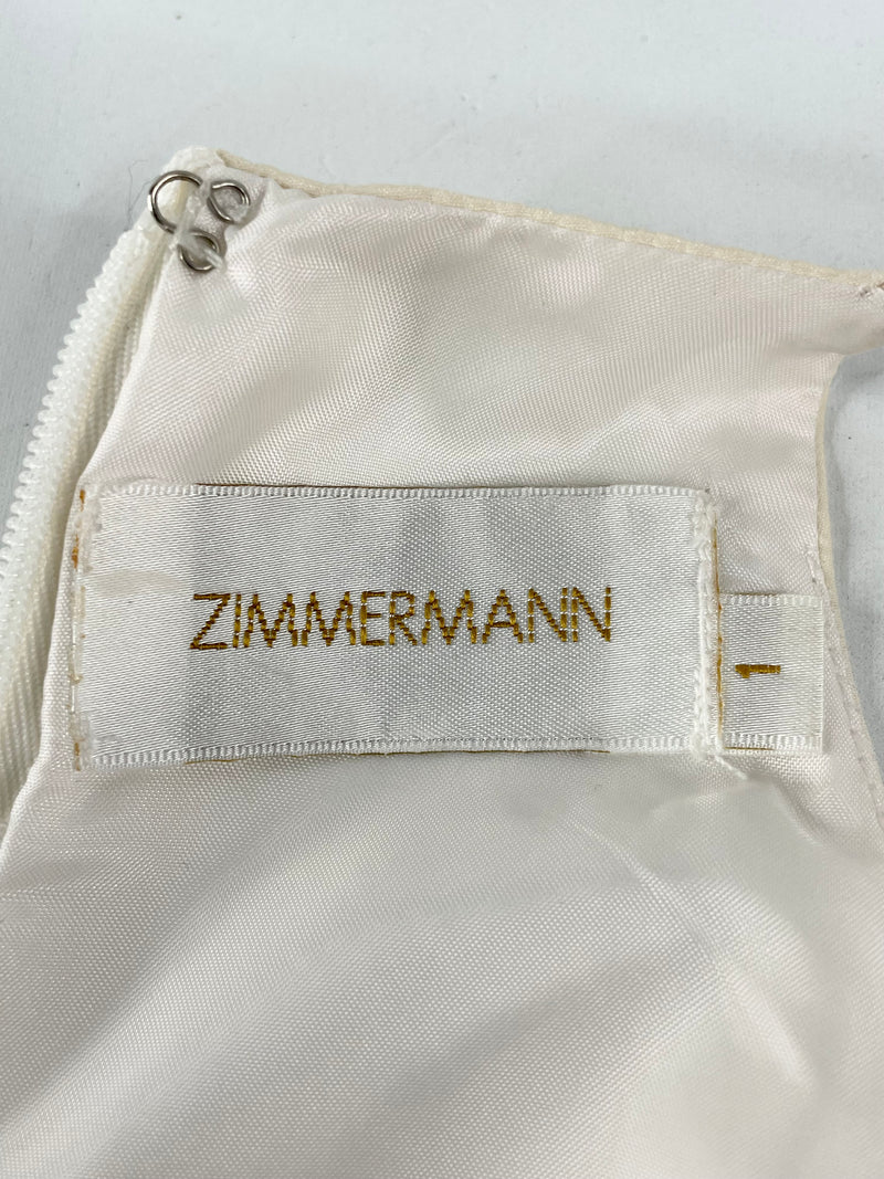 Zimmermann Ecru Silk Ruch-Waist Mini Dress - AU8/10