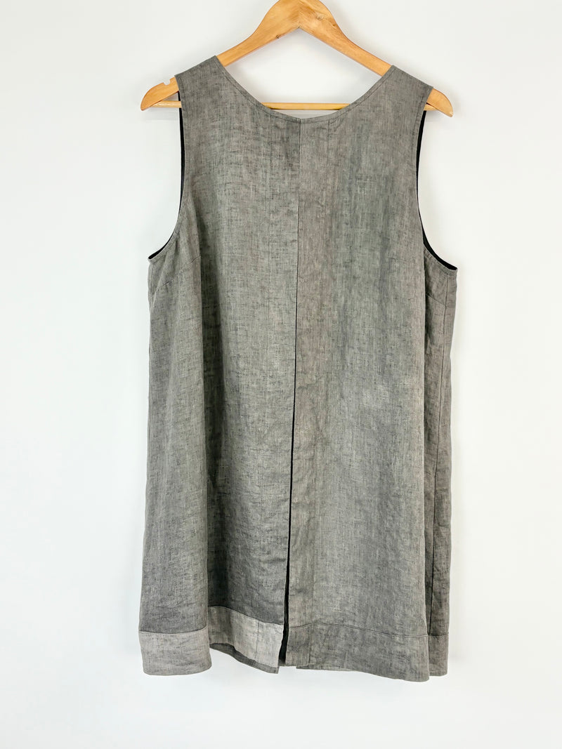 Nicola Waite Charcoal Linen Tunic Dress - AU10