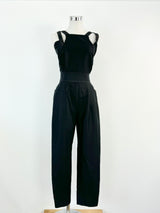 Bianca Spender Black Cotton & Silk Blend Jumpsuit - AU6