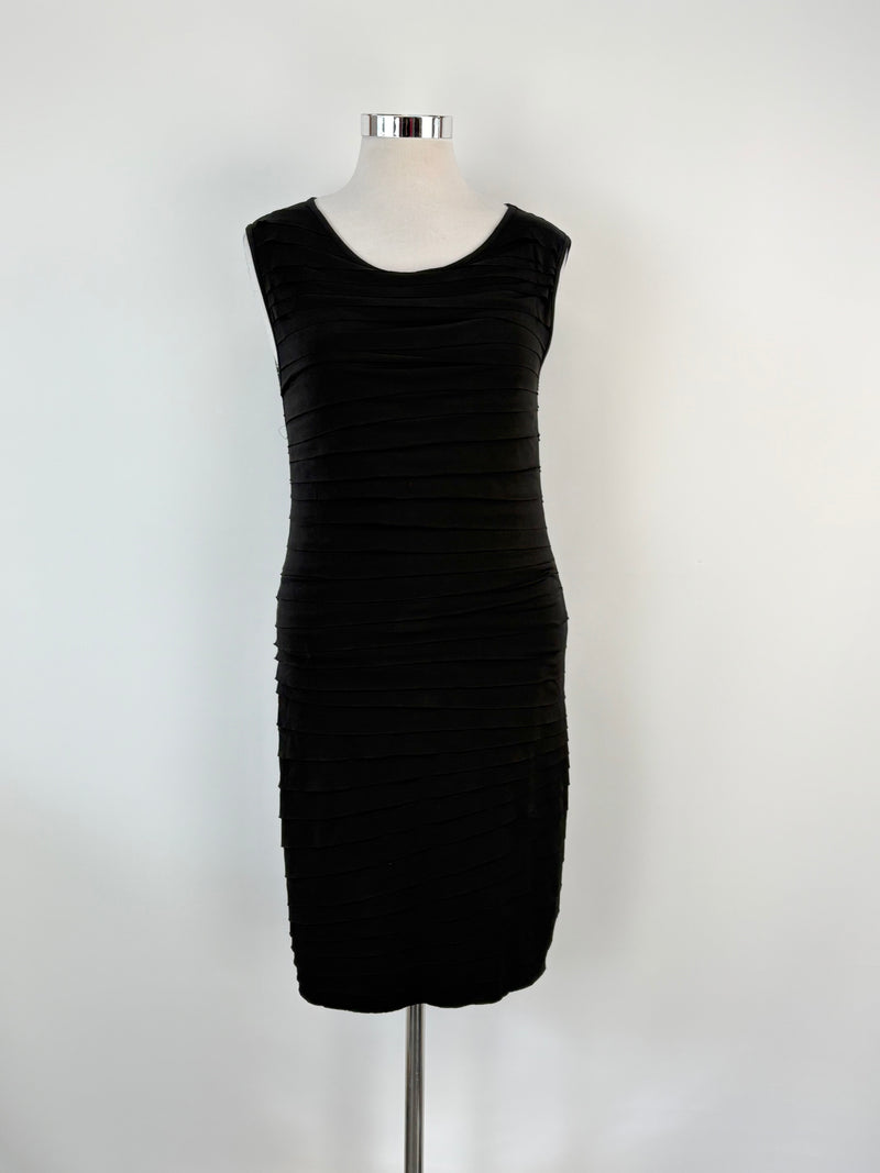 Lauren Vidal Black 'Tao' Tiered Shift Dress - AU10/12