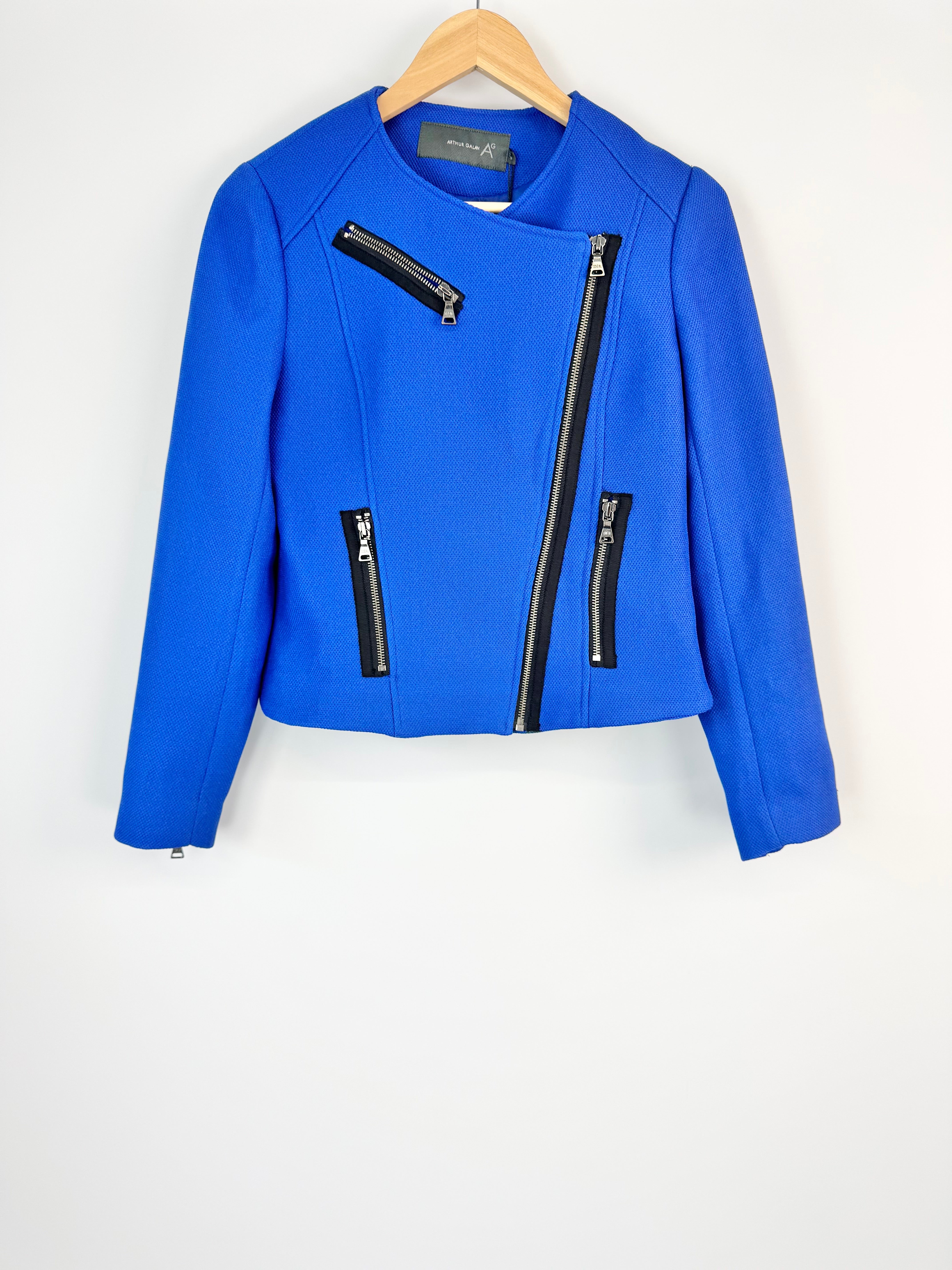 Arthur Galan Cobalt Blue Paula Biker Jacket NWT - AU8