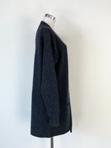 Helmut Lang Deep Grey Cashmere & Wool Cardigan - AU6/8