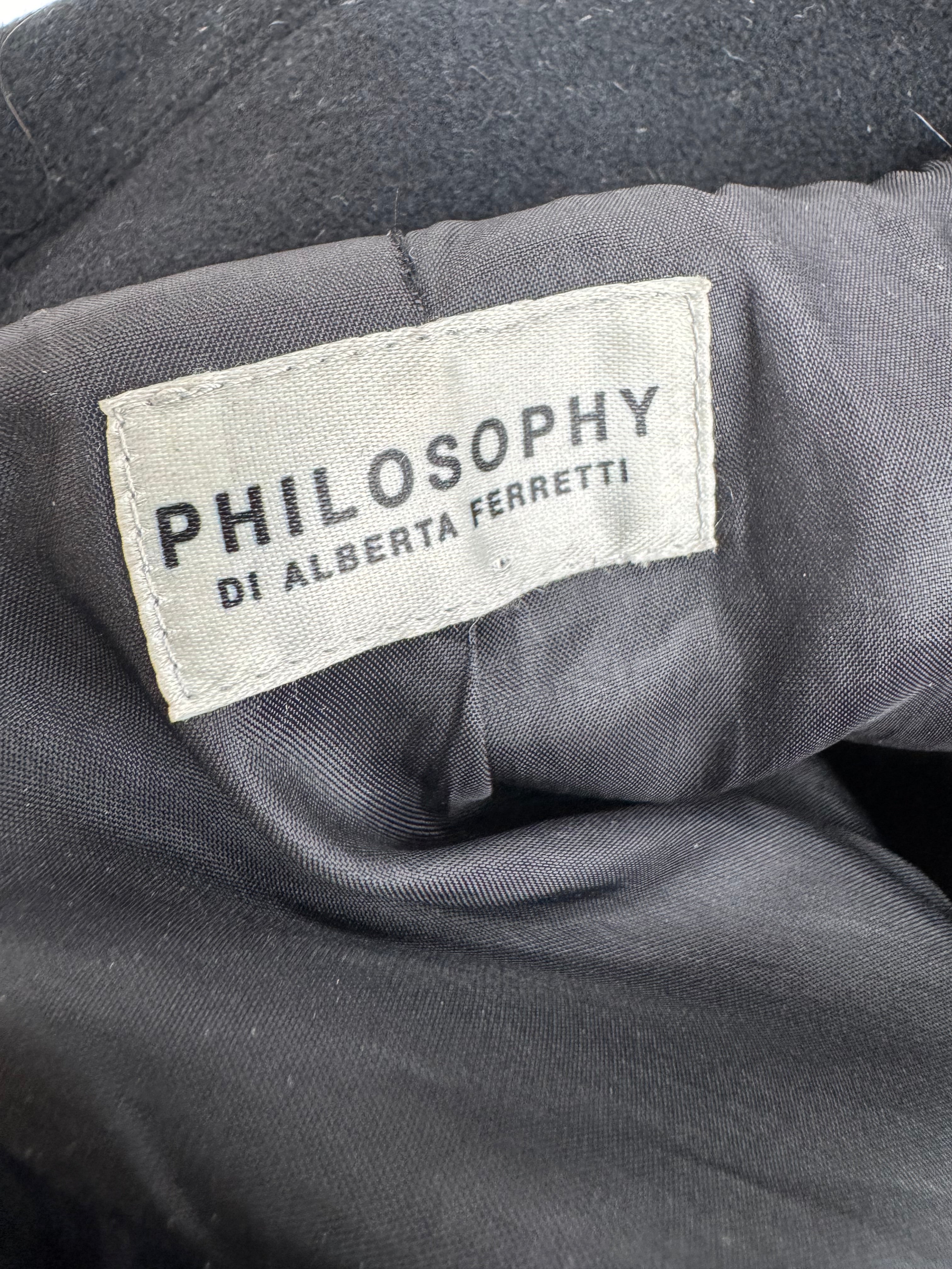 Philosphy di Alberta Ferreti Black Adjustable Wool & Cashmere Coat - AU10
