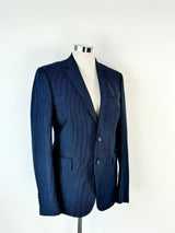 Versace Collection Blue Pinstripe Blazer - 52R