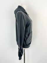 Love Moschino Black Puff Sleeve Black Zippered Hoodie - AU10