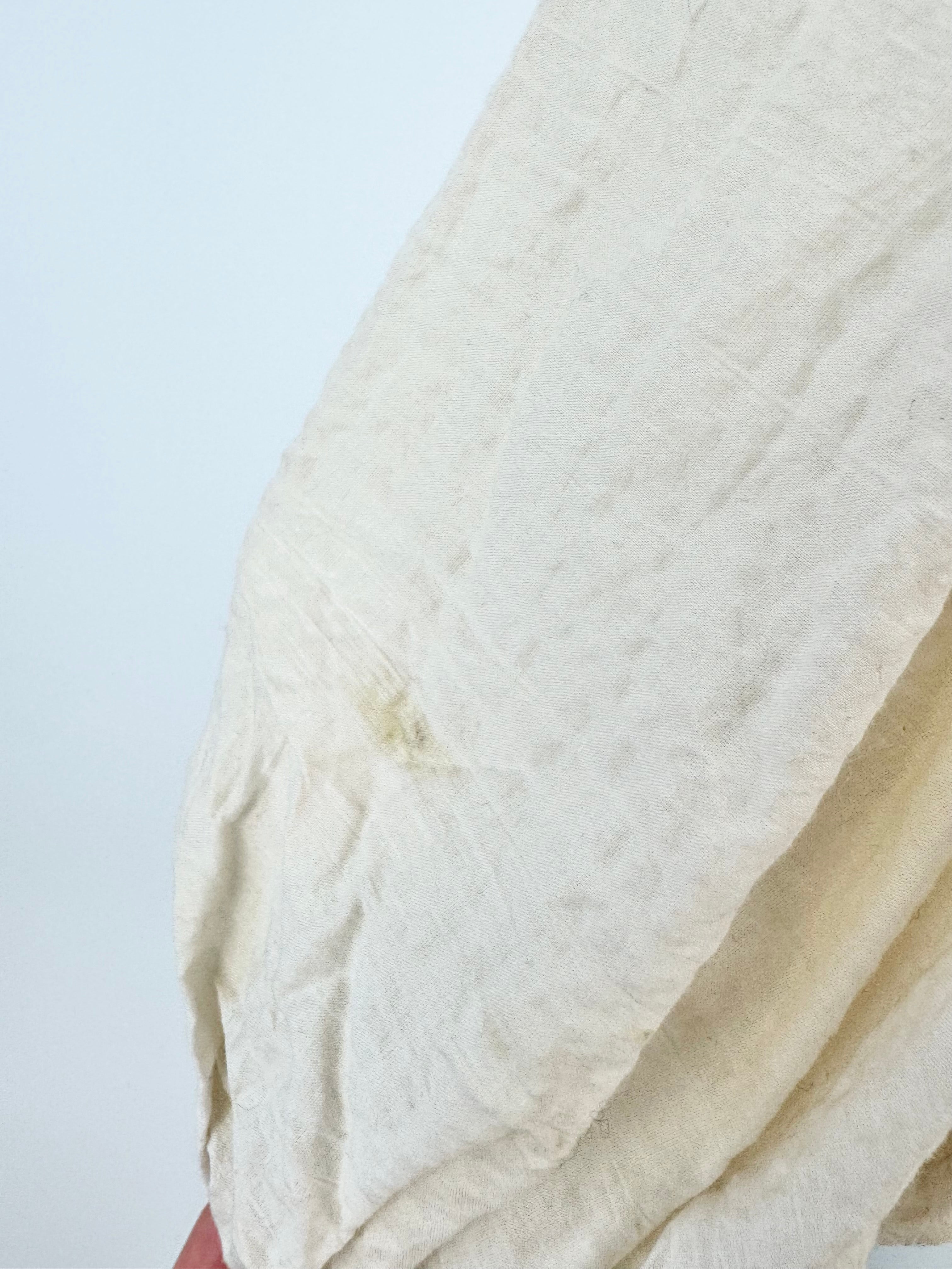 Lee Mathews Cream Seersucker Peasant Blouse - AU12/14