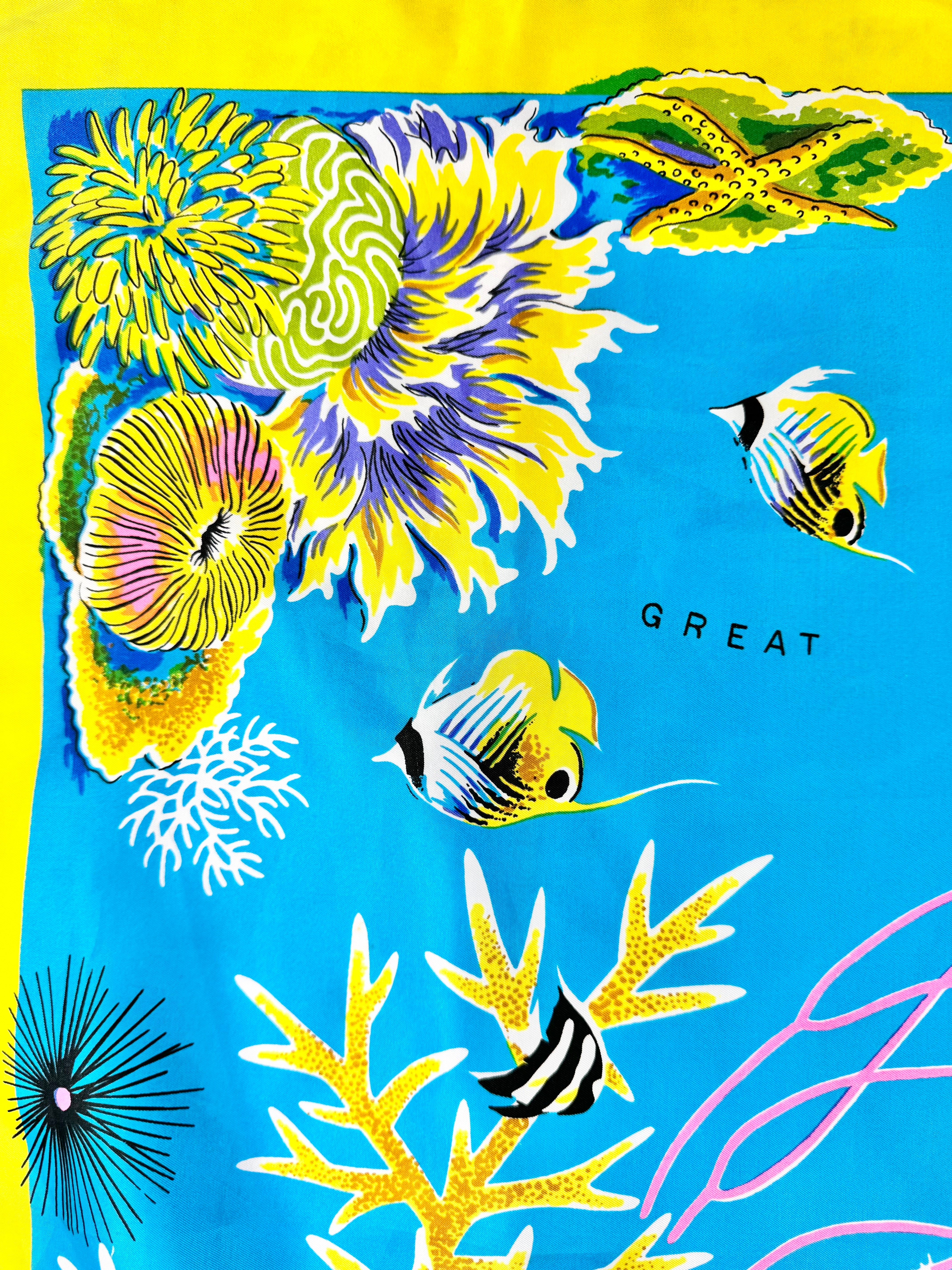 Vintage Ashworth Great Barrier Reef Patterned Scarf