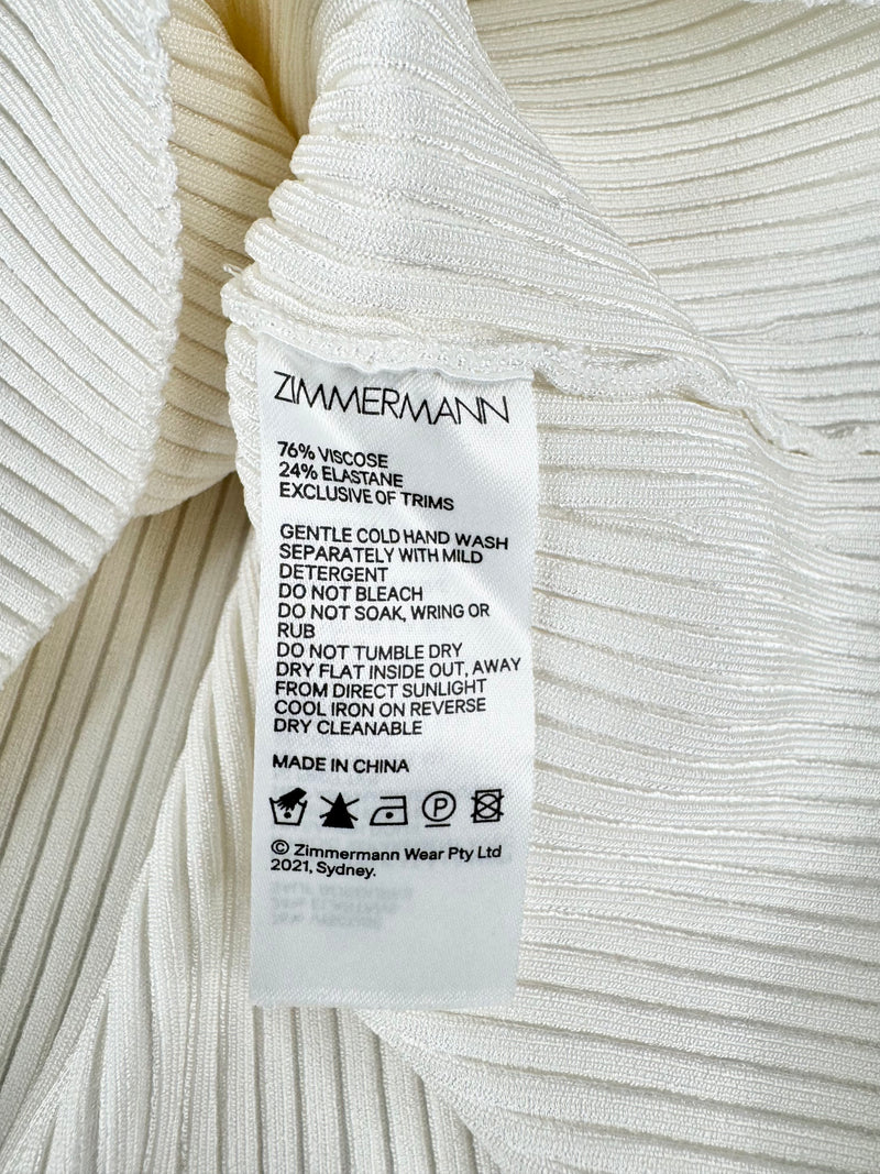 Zimmermann Cream 'Postcard' One Should Ruffle Trim Tank Top - AU10