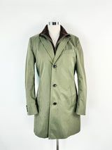 Boss Hugo Boss Deep Green Shearling Collar Coat - 50