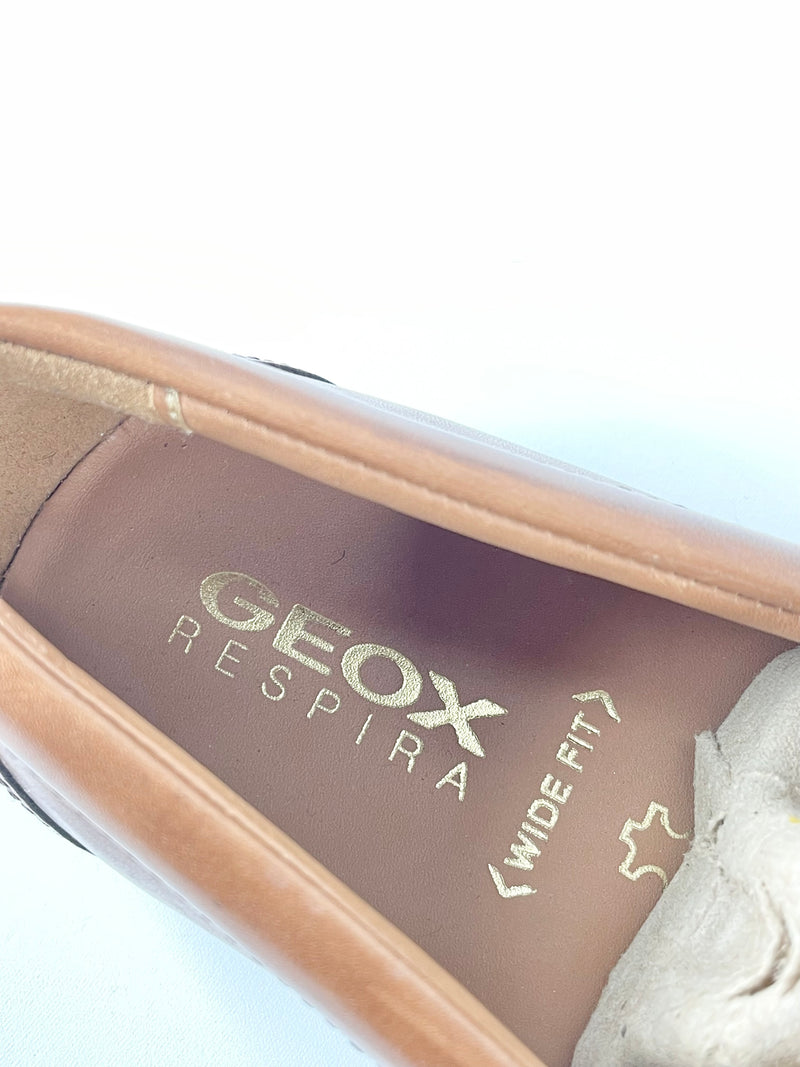 Geox Respira Tan Leather Loafers - EU40