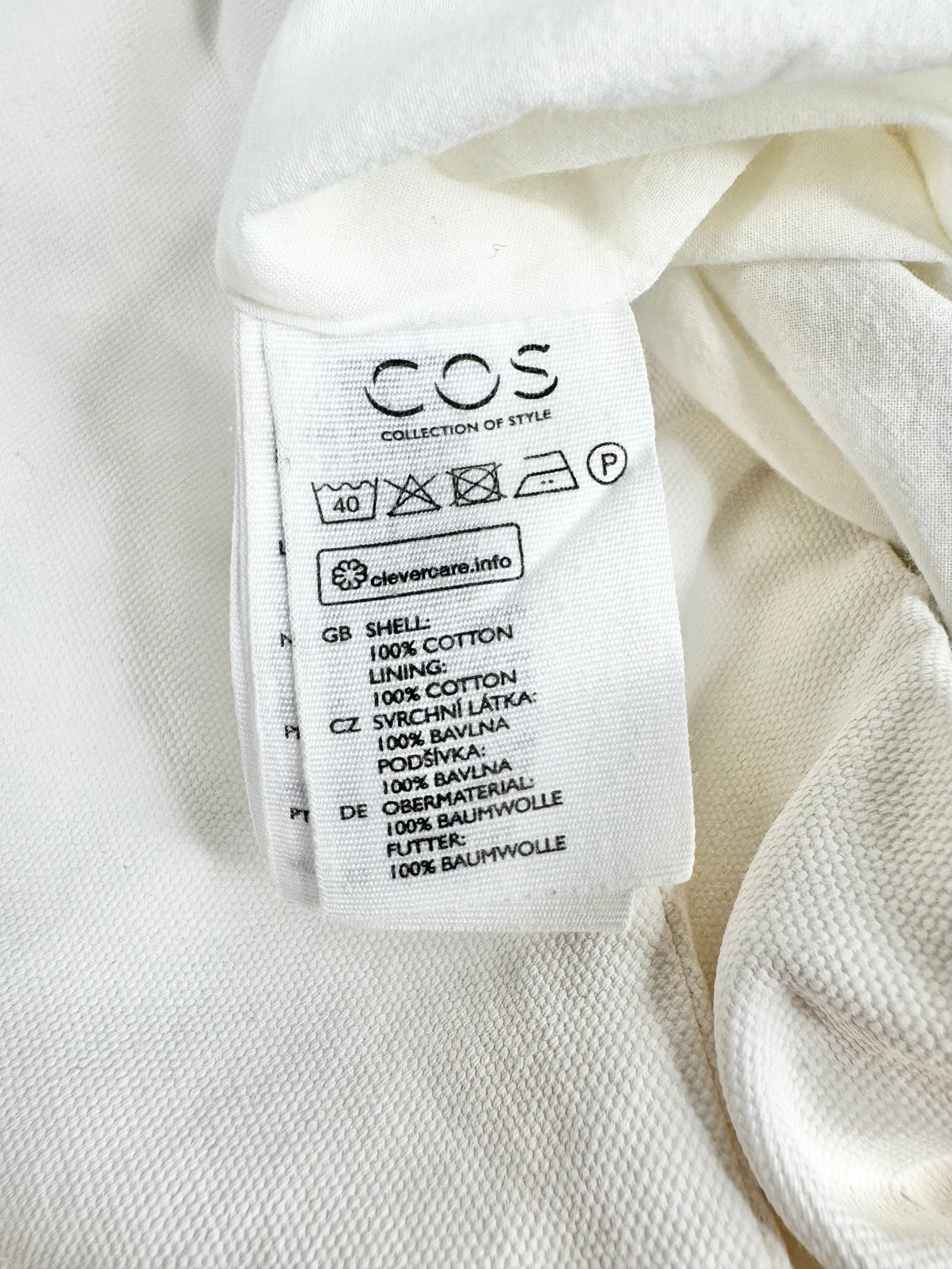 Cos White Cotton Ruffle Hem Skirt - AU8/10