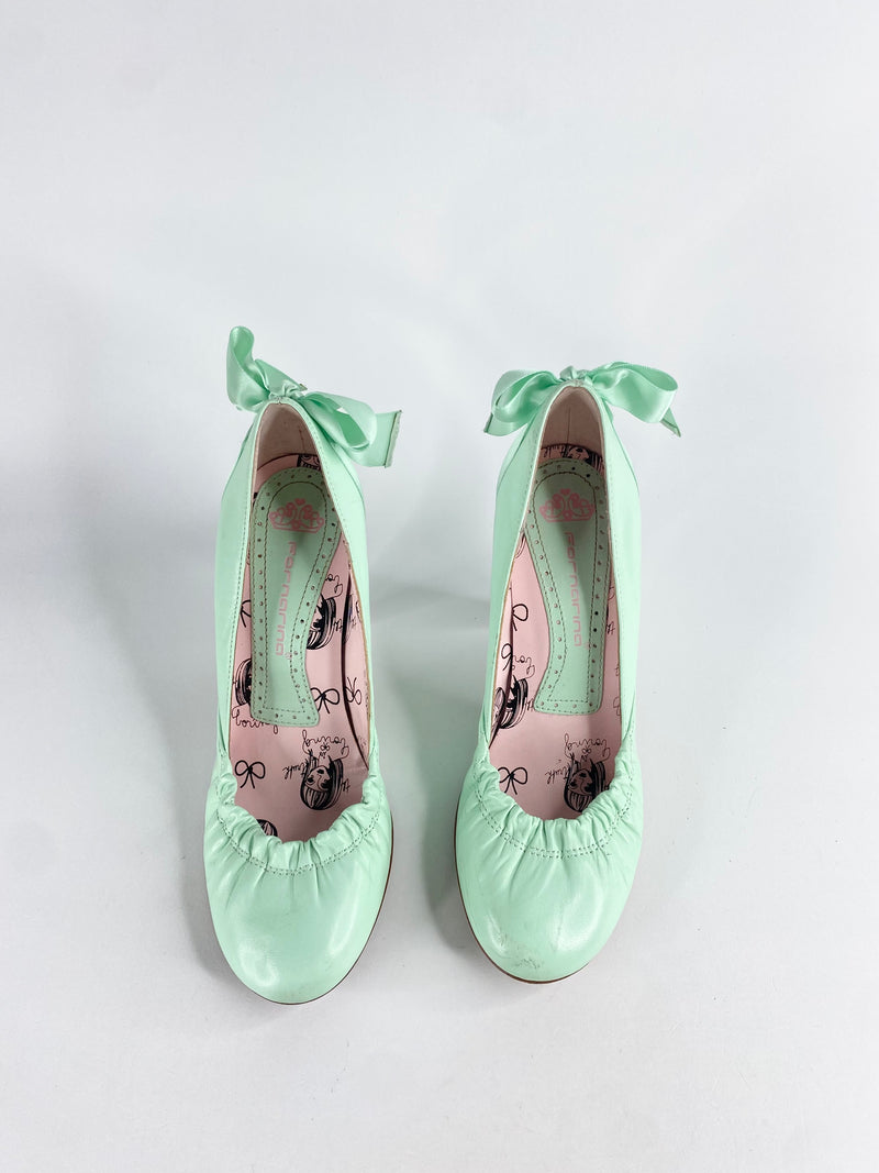 Fornarina Mint Green Ribbon Stilettos - EU36