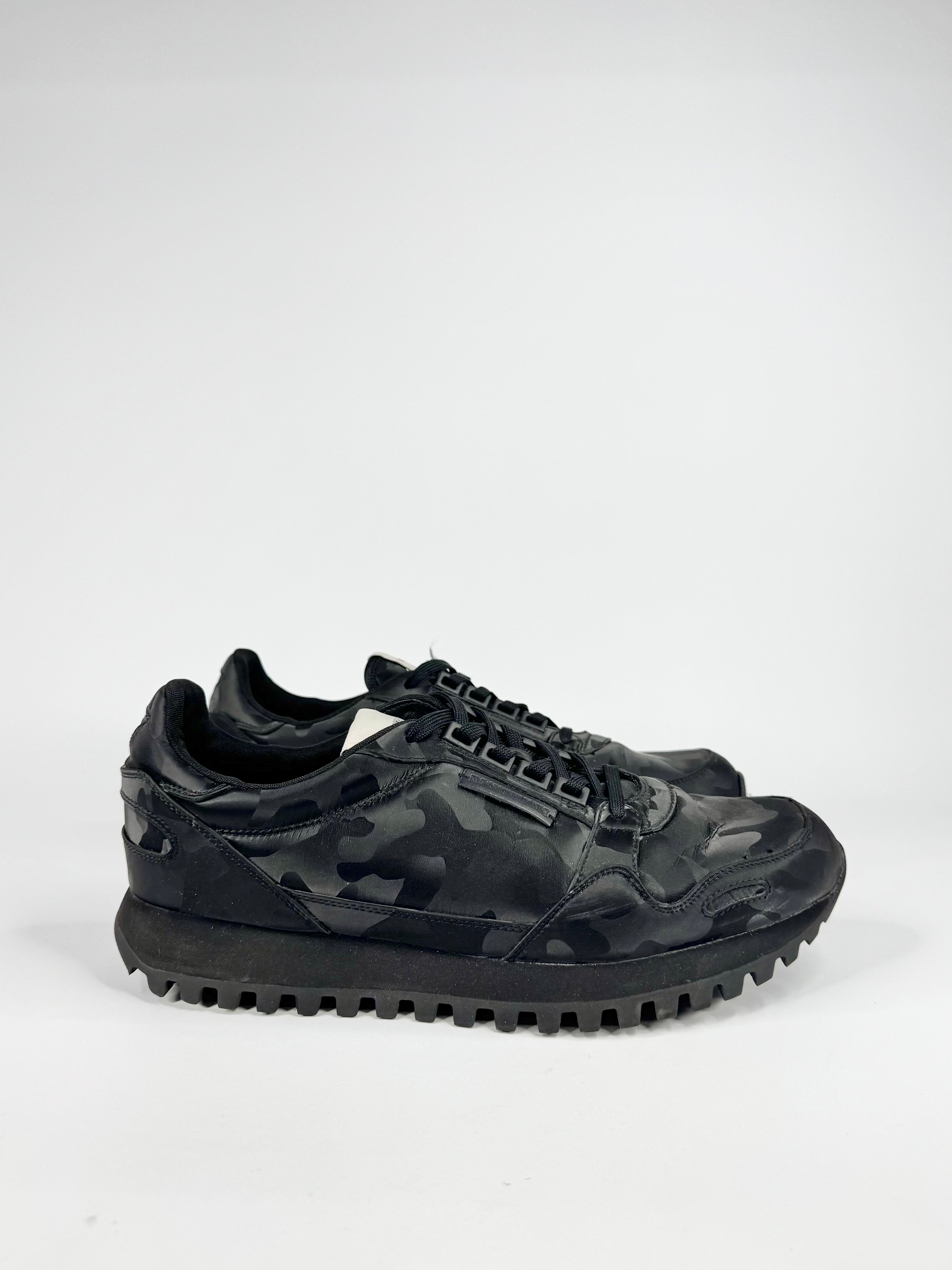 Emporio Armani Black Camo Pattern Sneakers -  EU45