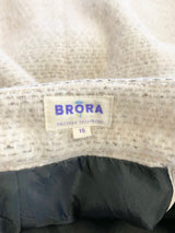 Brora Cream Wool, Mohair and Alpaca Blend Fuzzy Mini Skirt - AU10