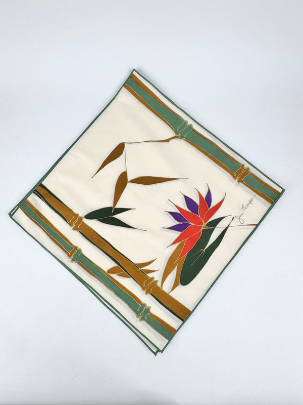 Jim Thompson Cream Bamboo Patterned Handkerchiefs
