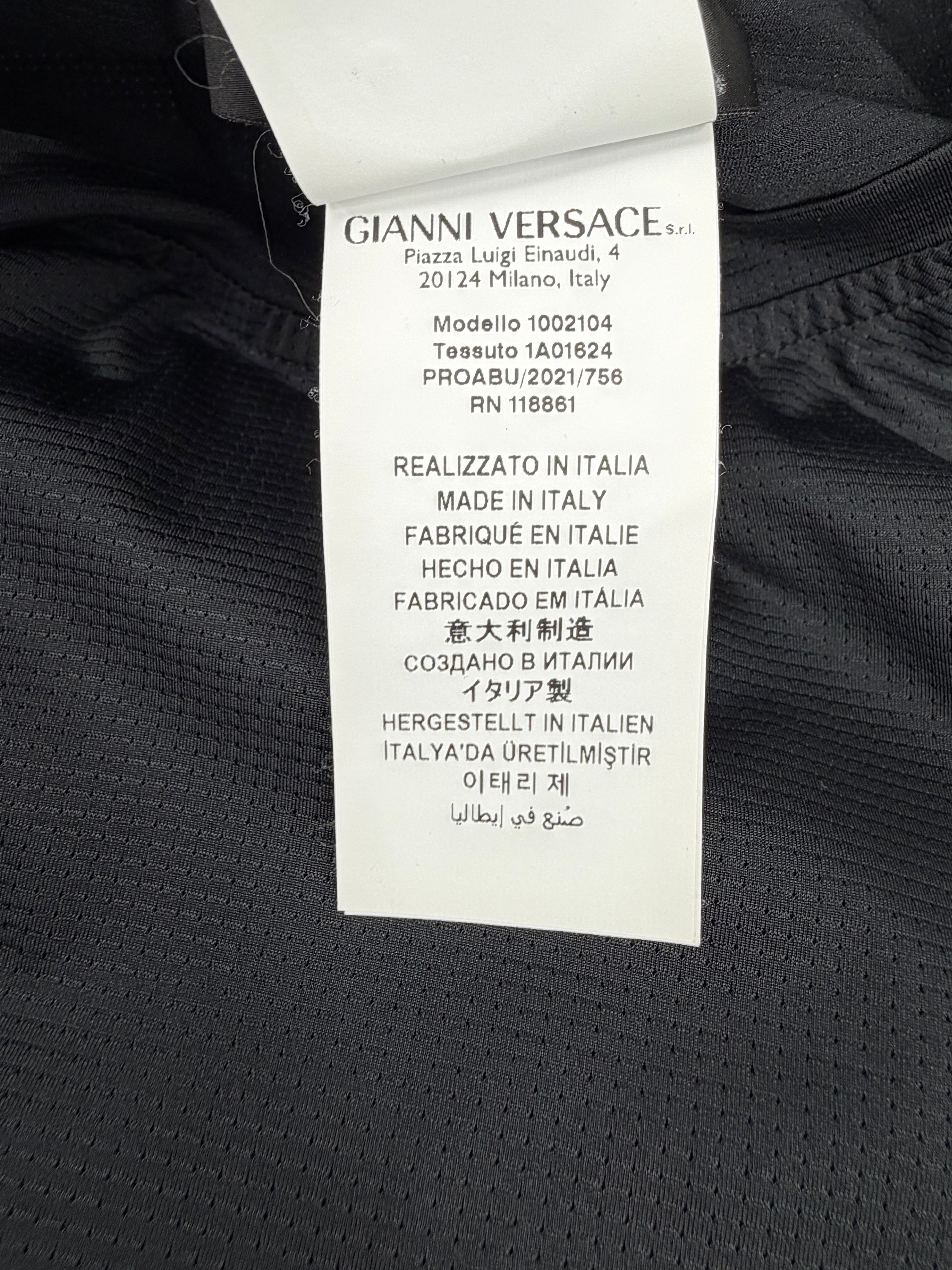Versace Black & Green Embellished Gym Wear Tank Top - L