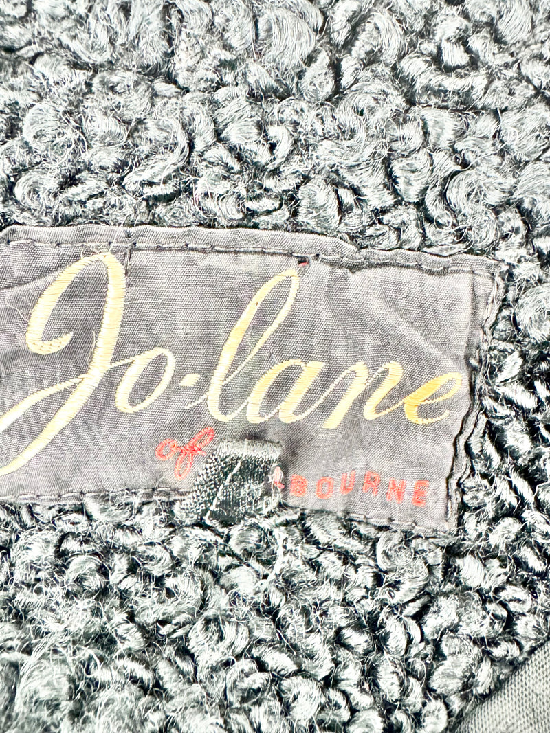Vintage Jo Lane of Melbourne Black Astrakhan Coat - AU8/10