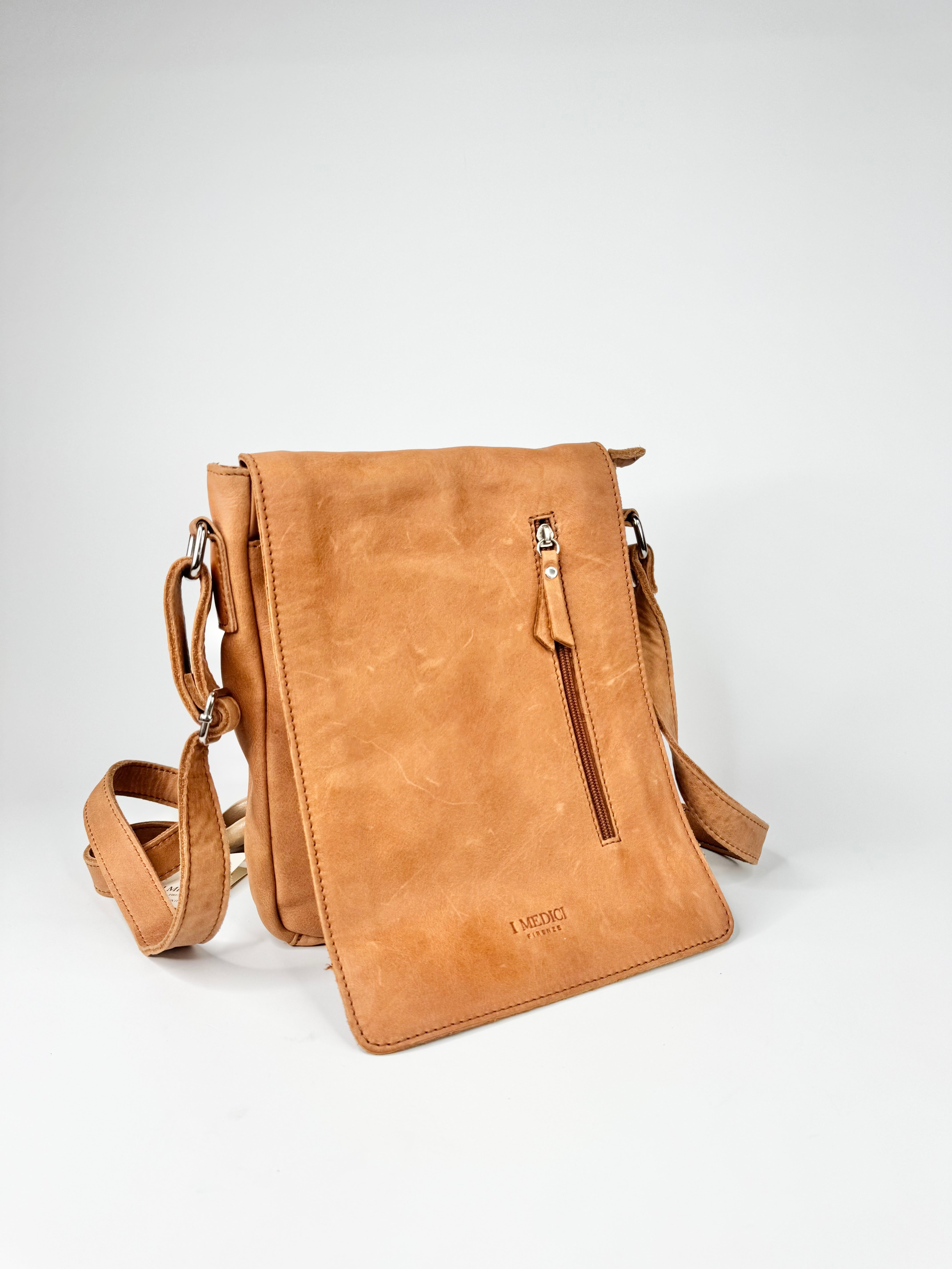 I Medici Firenze Tan Leather Crossbody Bag NWT