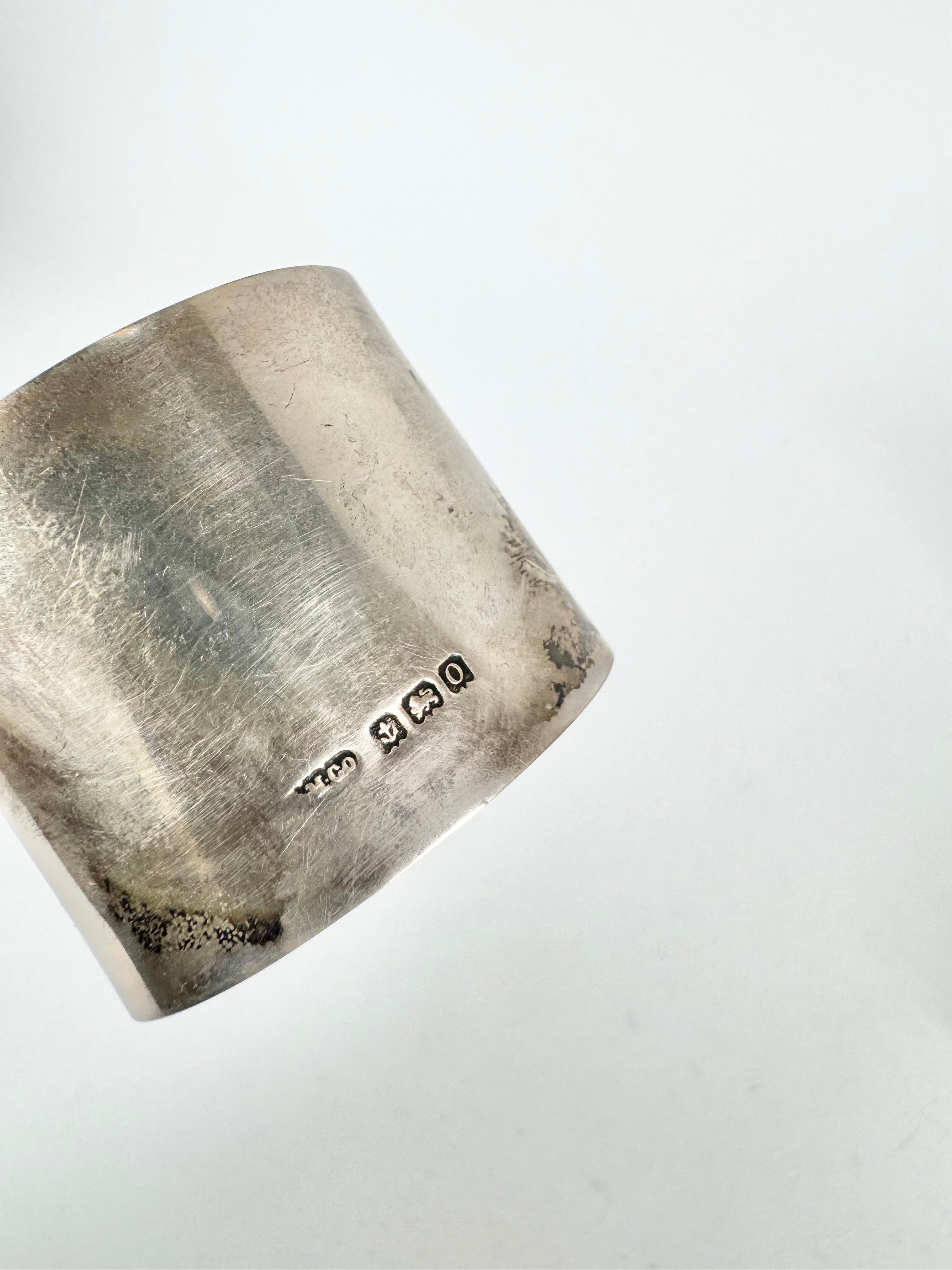 Vintage 1938 Sterling Silver Initialed Napkin Rings