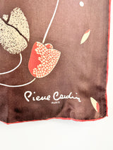 Vintage Pierre Cardin Dark Chocolate Silk Scarf