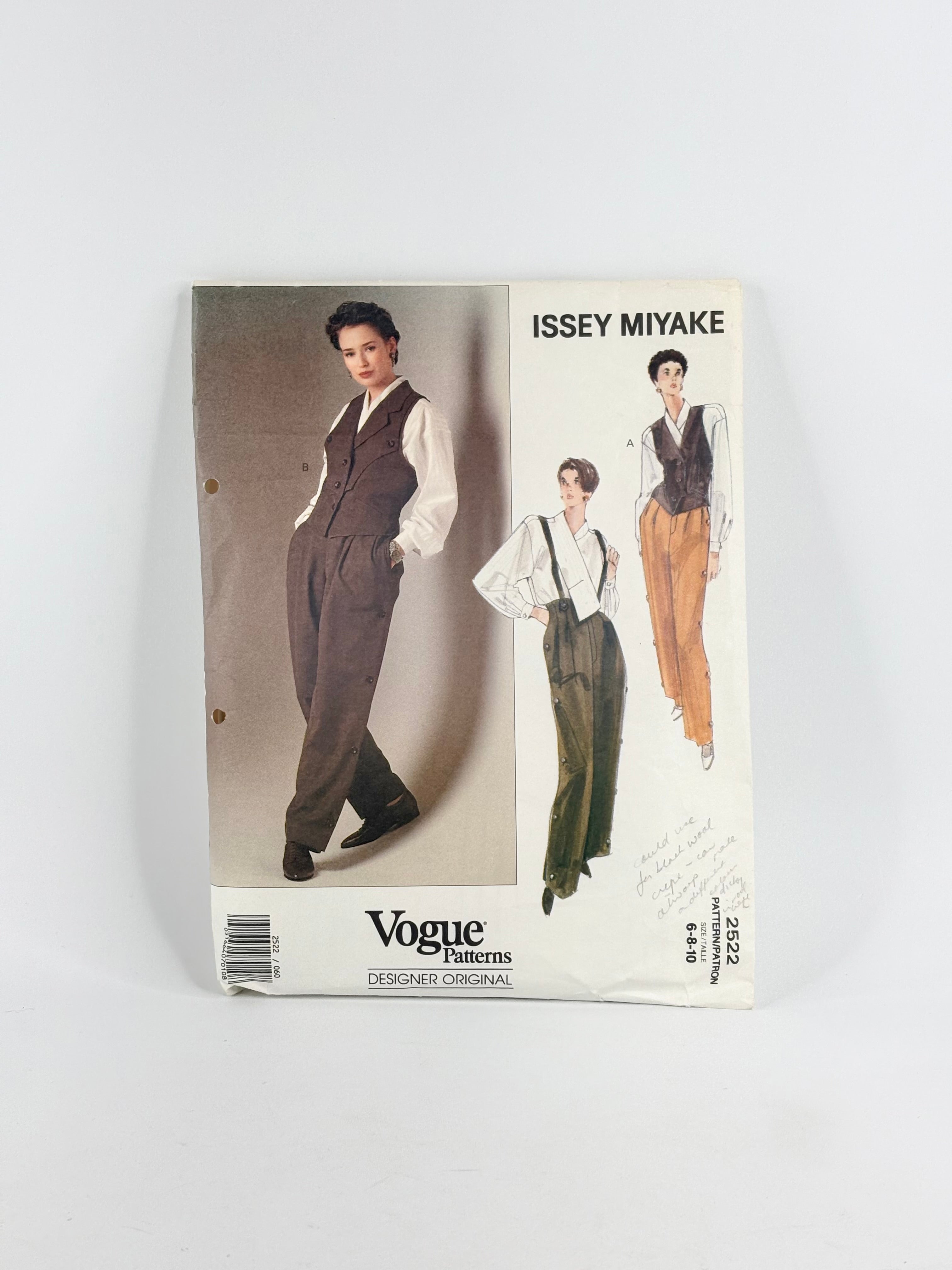 Vogue Designer Original Issey Miyake Vest, Shirt & Pants: No. 2522 - Size 6/10