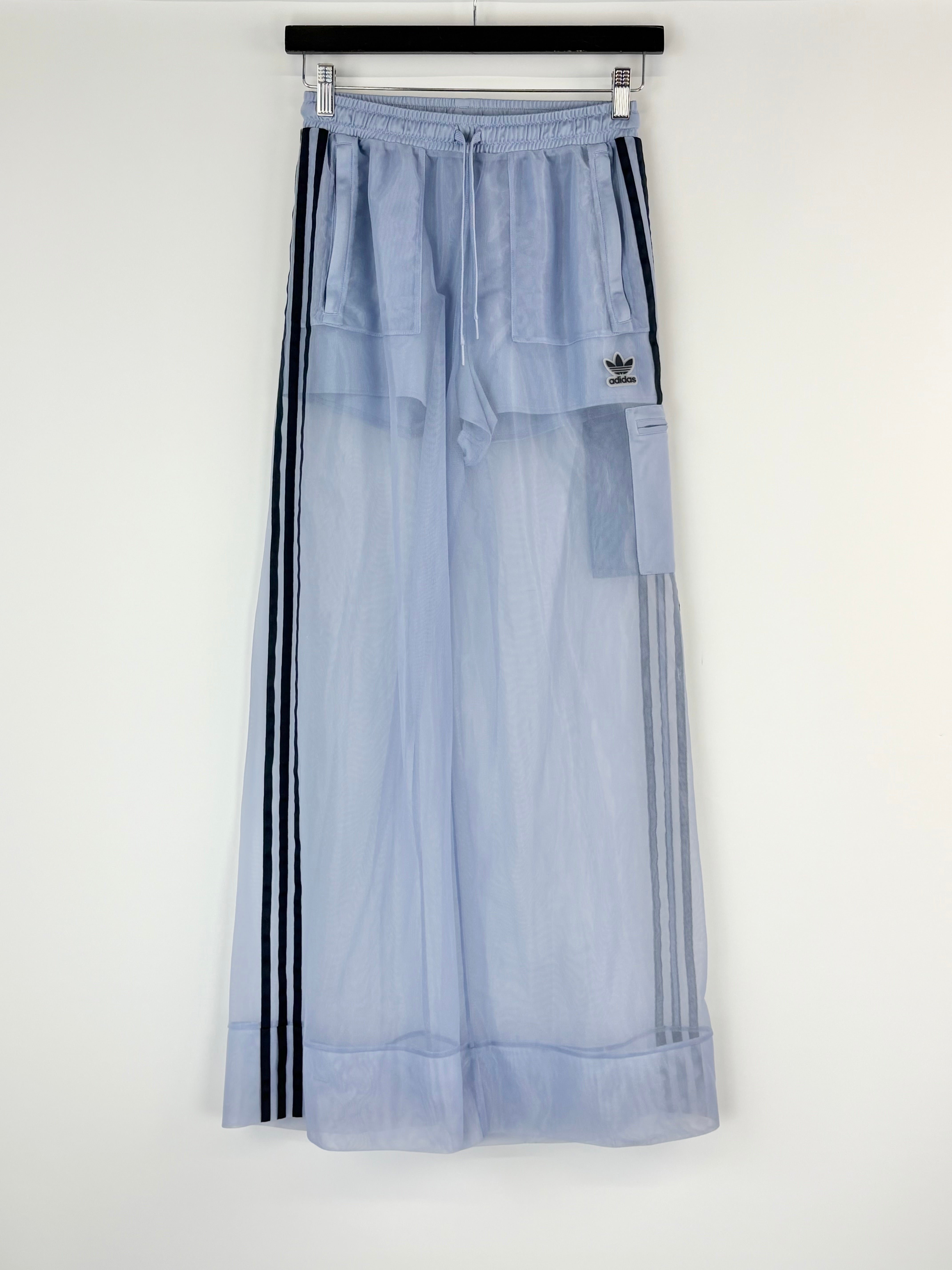 Adidas Chalk Blue Sheer-Mesh Track Pants - AU10