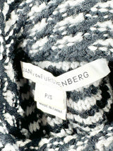 Diane von Furstenberg Relaxed Fit Black & White Knit Jumper - AU10