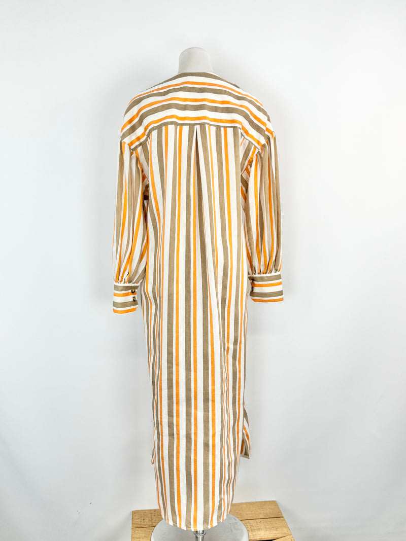 Lee Mathews Striped V-Neck Dress - AU8/10