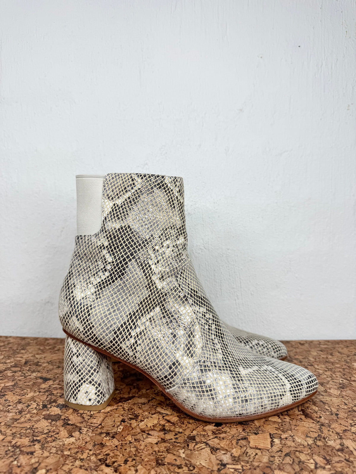 Bared 'Raptor' Snakeskin Embossed Heeled Ankle Boots - EU40